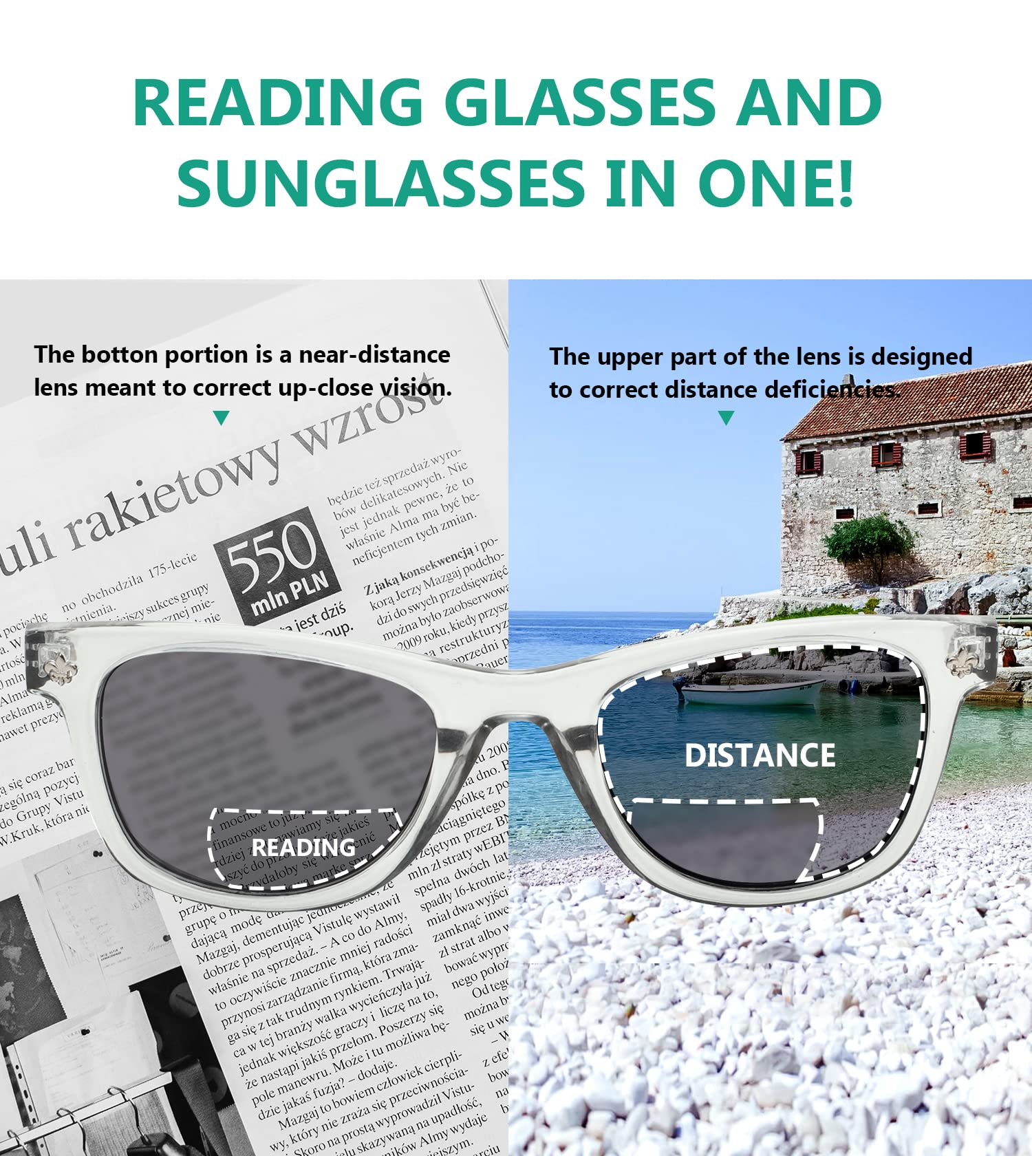 Eyekepper Classic Bifocal Sunglasses for Women - 5 Pack Multipurpose Reading & Outdoor Sunglasses - Perfect for Driving, Fishing, and Beach Activities