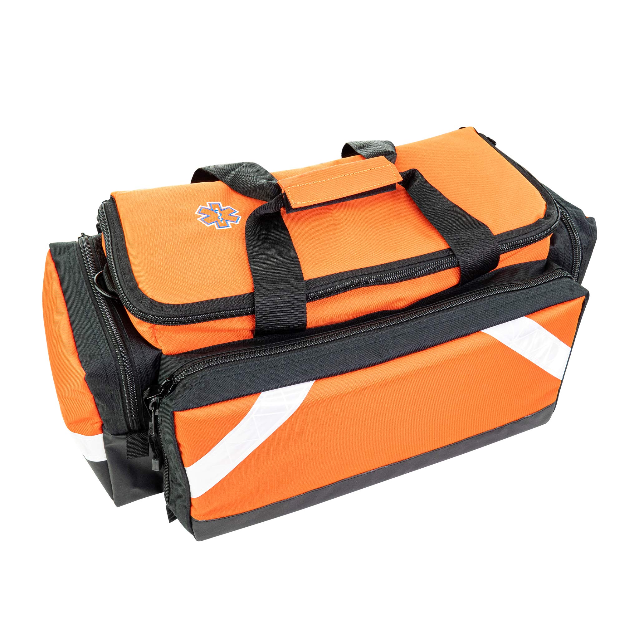 LINE2design EMT Trauma Bag - Heavy-Duty First Responder Medical Supply Kit with Zippered Pockets for Paramedics, Emergency Care & Home Health Aides - Portable EMS Gear for Ambulance, Disaster Preparedness & First Aid Scenarios - Orange