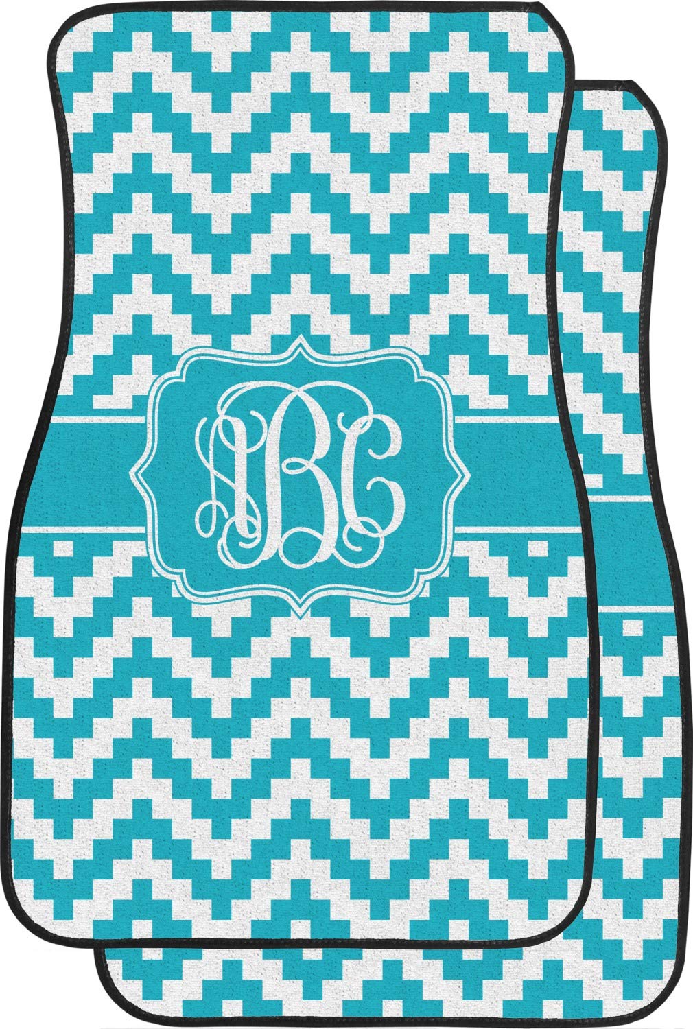 Custom Pixelated Chevron Car Floor Mats for Front Seat - Non-Slip, Waterproof & Durable - Perfect for SUVs, Sedans & Trucks (Set of 2)