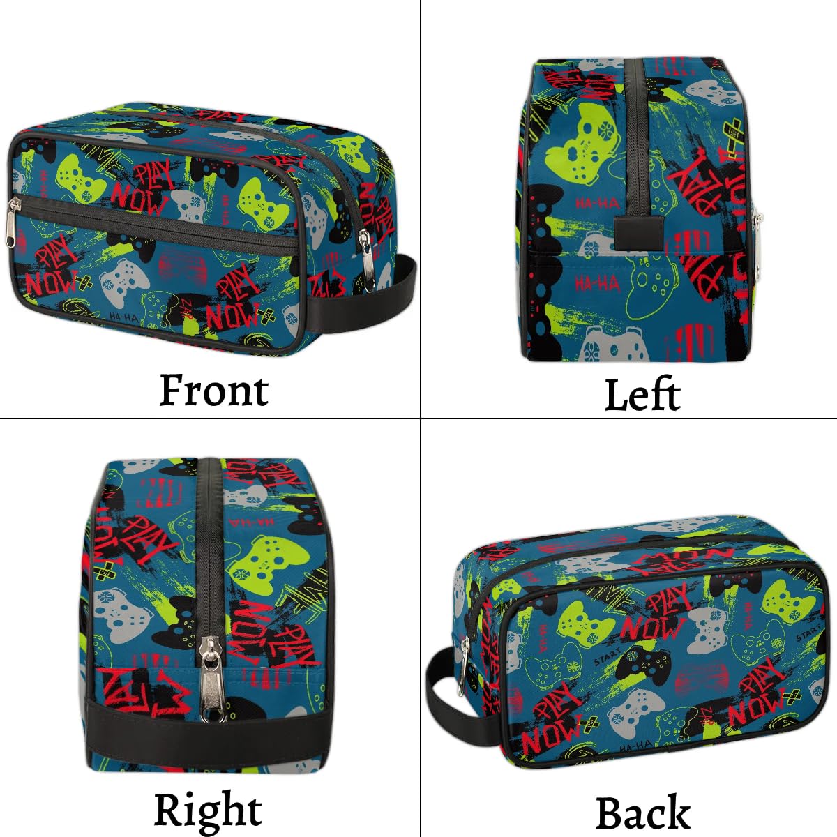 Waterproof Hanging Travel Toiletry Bag for Kids & Teens - Portable Dopp Kit for Boys' Bathroom Essentials, Game Joysticks & Accessories - Perfect for School Trips, Camping & Family Vacations