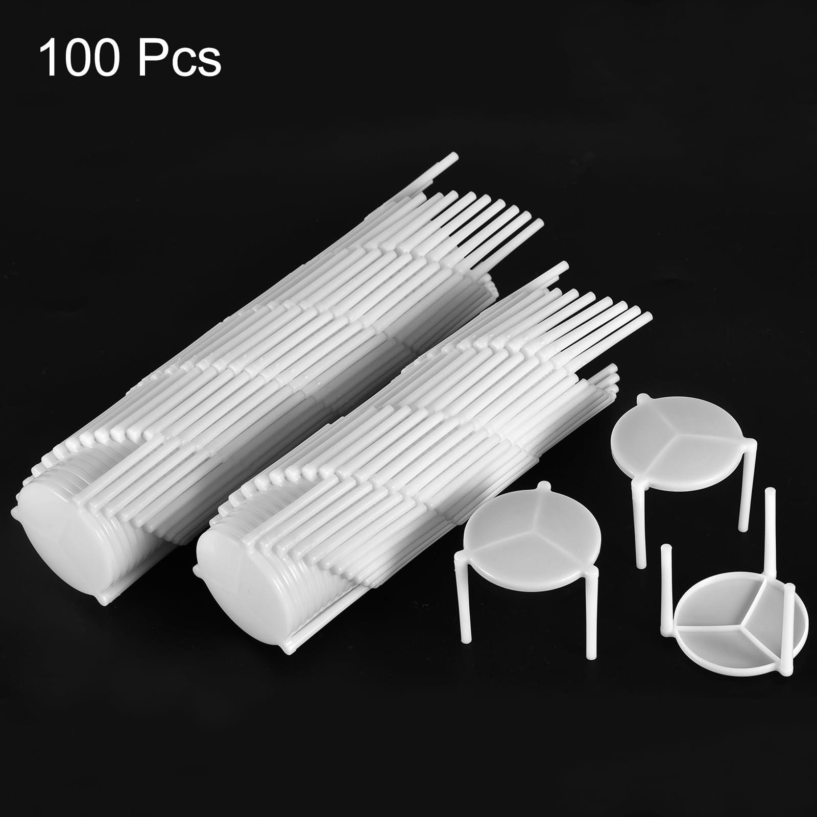 uxcell 100pcs White Plastic Pizza Saver Stands - Tripod Stack for Pizza Boxes, Food Containers & Takeout Services | Perfect for Restaurants, Catering & Delivery Businesses
