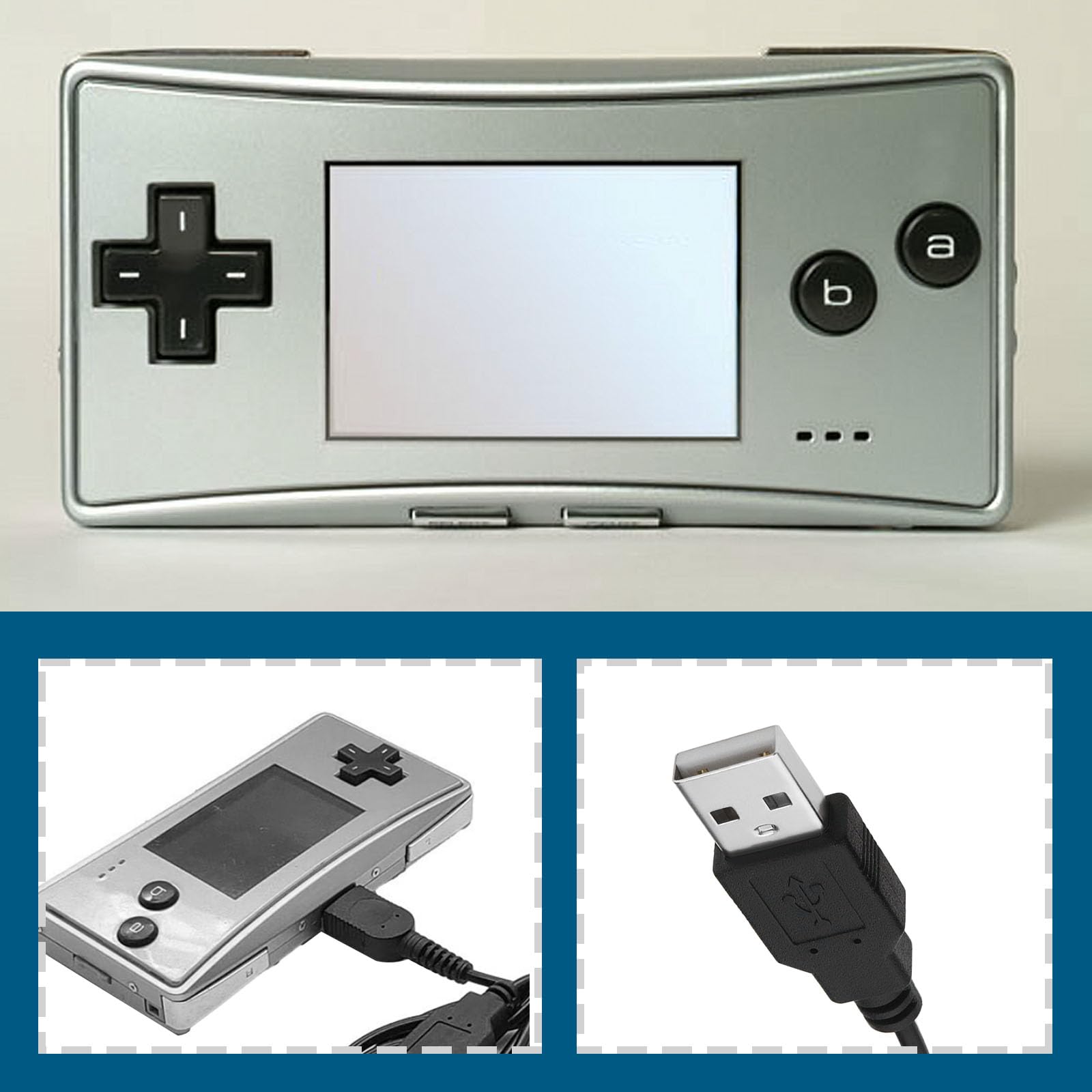 2 Pack USB Charging Cables for Nintendo Gameboy Micro GBM - 1.2m USB Power Cord - Perfect for Gaming On The Go & Travel Accessories