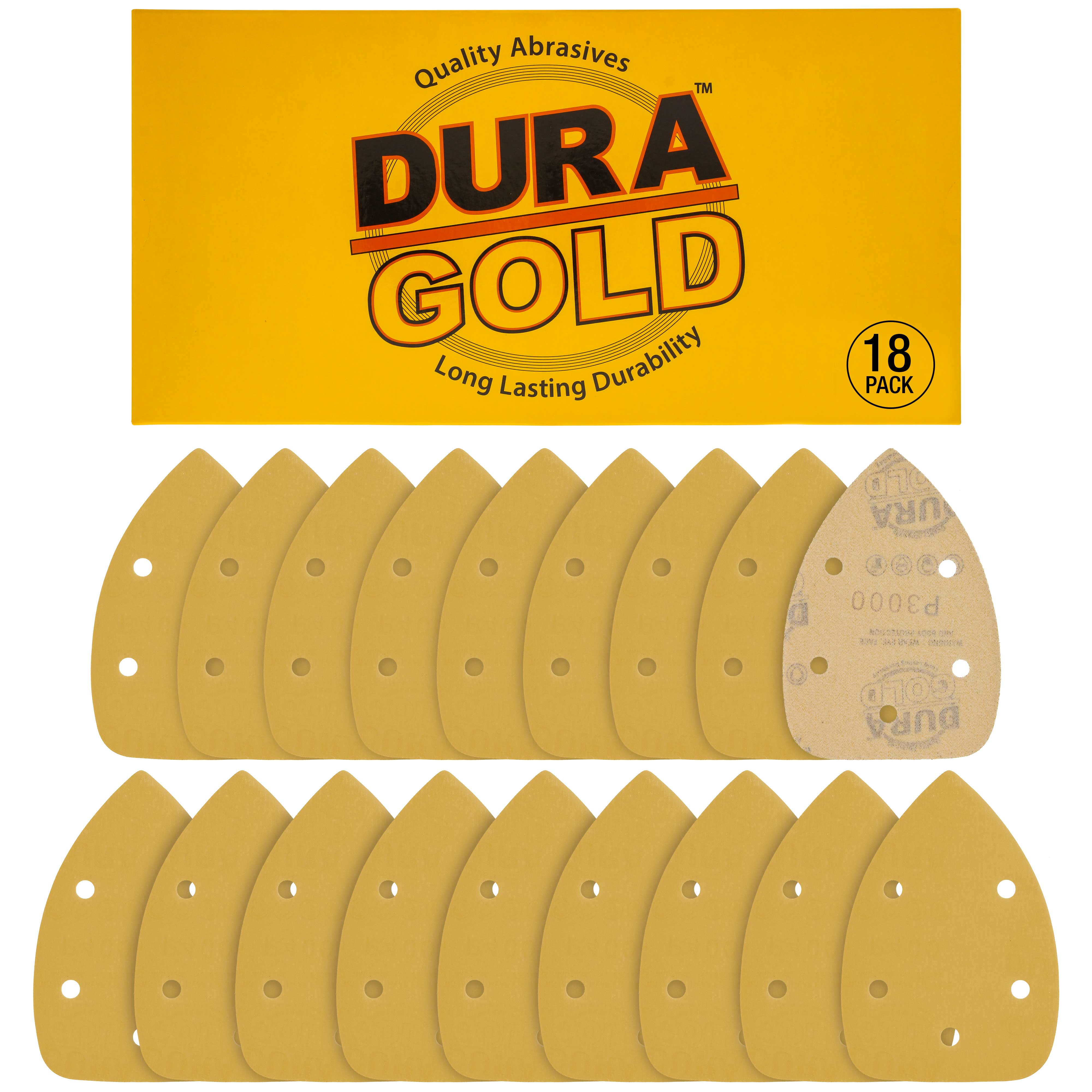 3000 Grit 5 Hole Hook & Loop Sanding Discs - 18 Pack for Mouse Sanders - Ultra Fine Sandpaper for Woodworking, Metal Polishing & Automotive Detailing