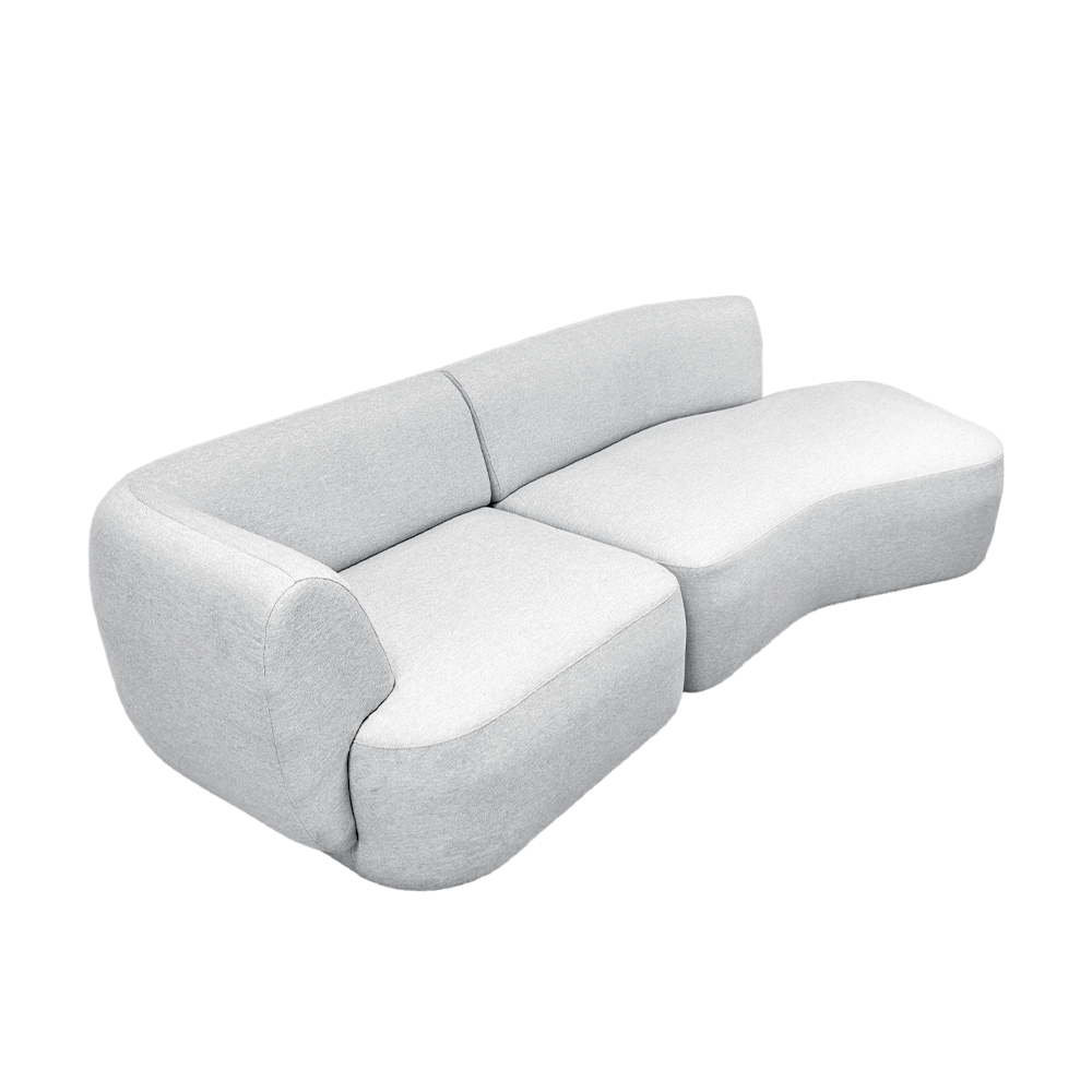 Pebble 3-Seater Chaise Sectional Sofa with EcoClean Fabric | Modern L-Shaped Couch for Living Room, Lounge & Family Room | Stain-Resistant & Pet-Friendly Sofa Set