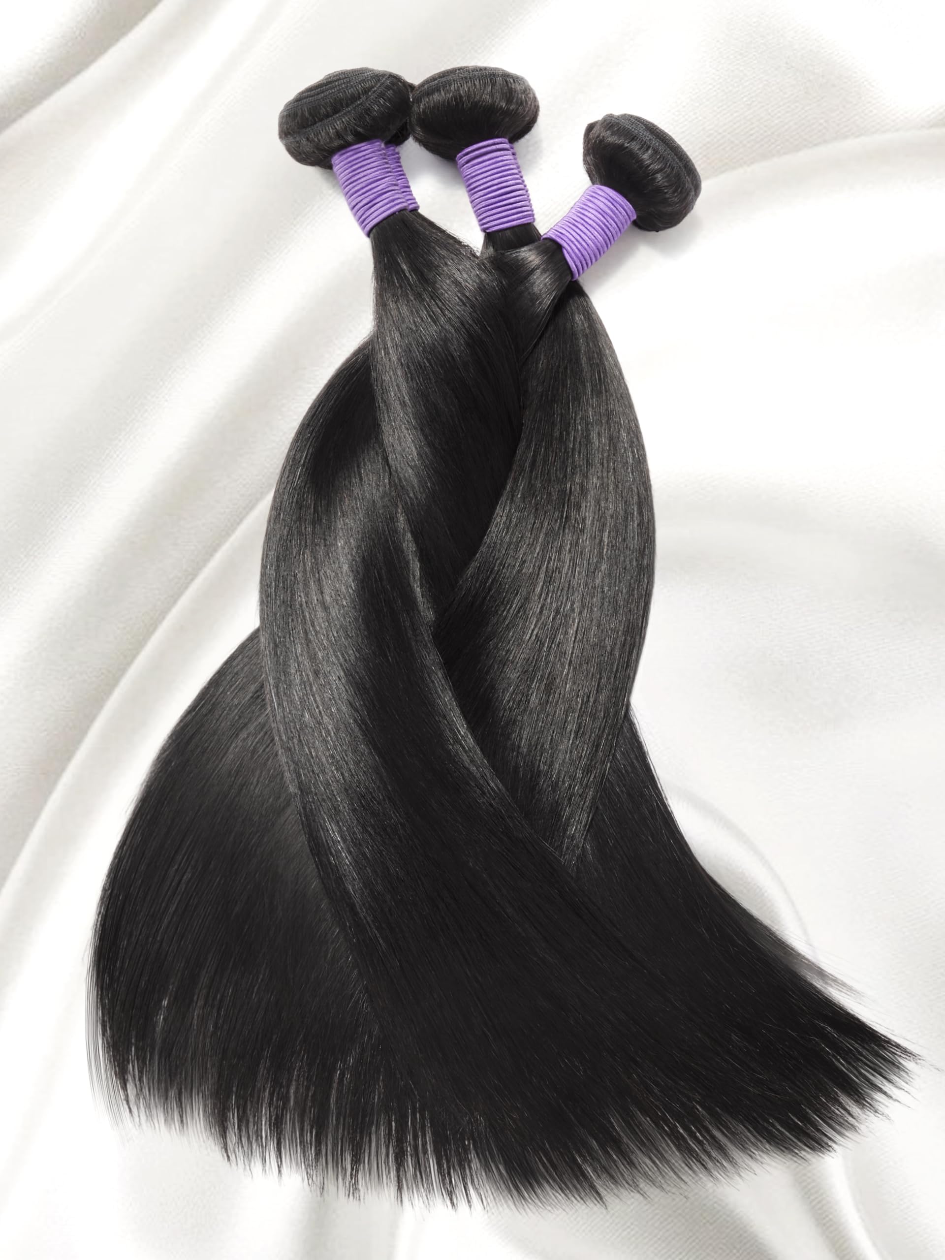 12A Straight Hair 3 Bundles - 100% Unprocessed Brazilian Virgin Human Hair Weave (18/20/22 Inch) for Natural Look & Styling - Perfect for Daily Wear, Parties & Special Occasions