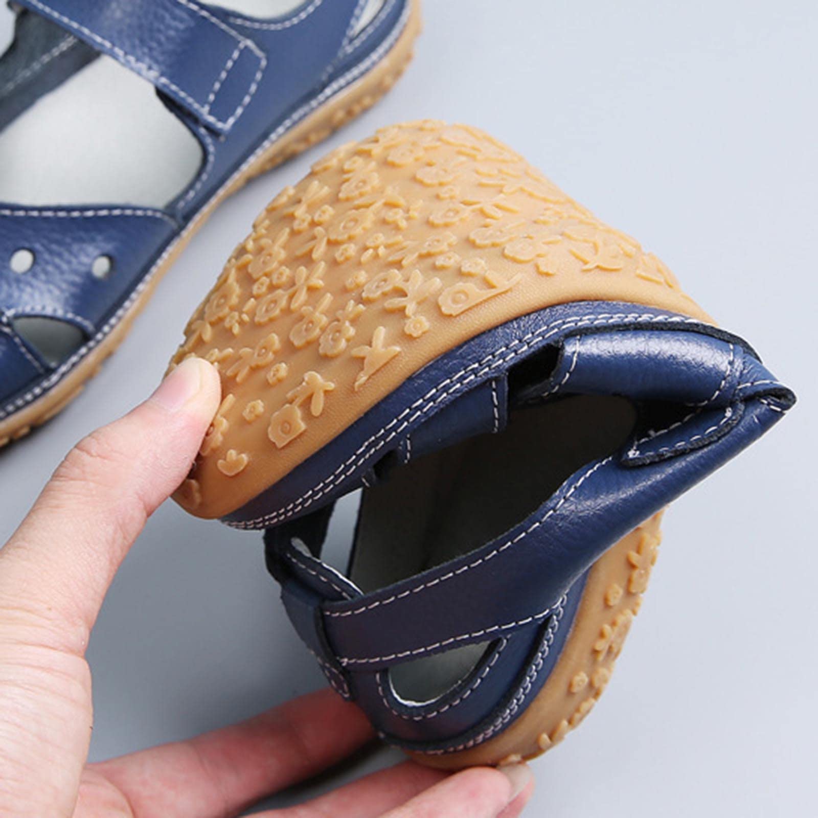Comfortable Women's Wedge Sandals - Summer Casual Hollow Hole Closed Toe Hook and Loop Design - Lightweight Non-Slip Outdoor Shoes for Walking, Travel & Beach Vacations