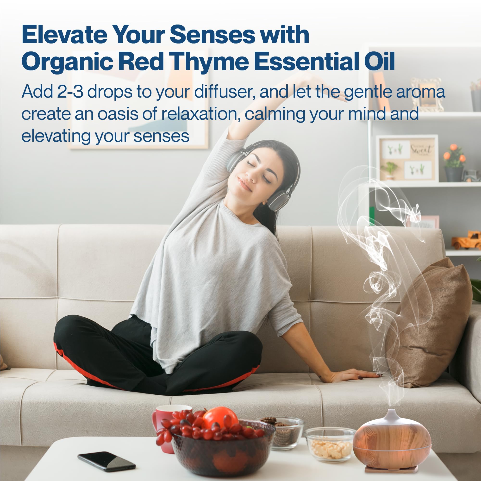 Premium Organic Thyme Red Essential Oil with High Thymol Content | USDA Certified Pure Essential Oil for Aromatherapy, Skincare & Cooking | Home Diffuser Oil | Sourced from Spain | Perfect for Relaxation, Skin Care & Culinary Recipes
