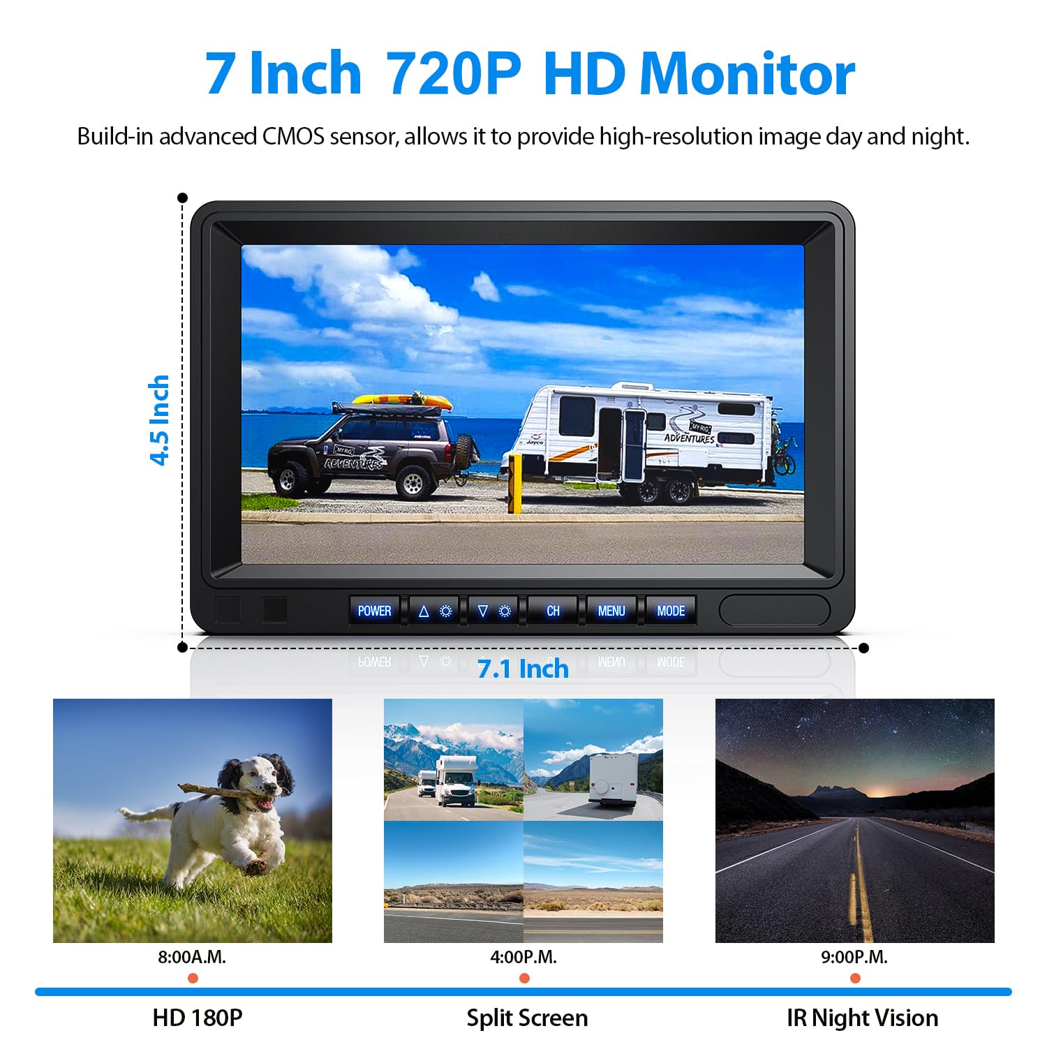 HD Backup Camera System Kit with 7