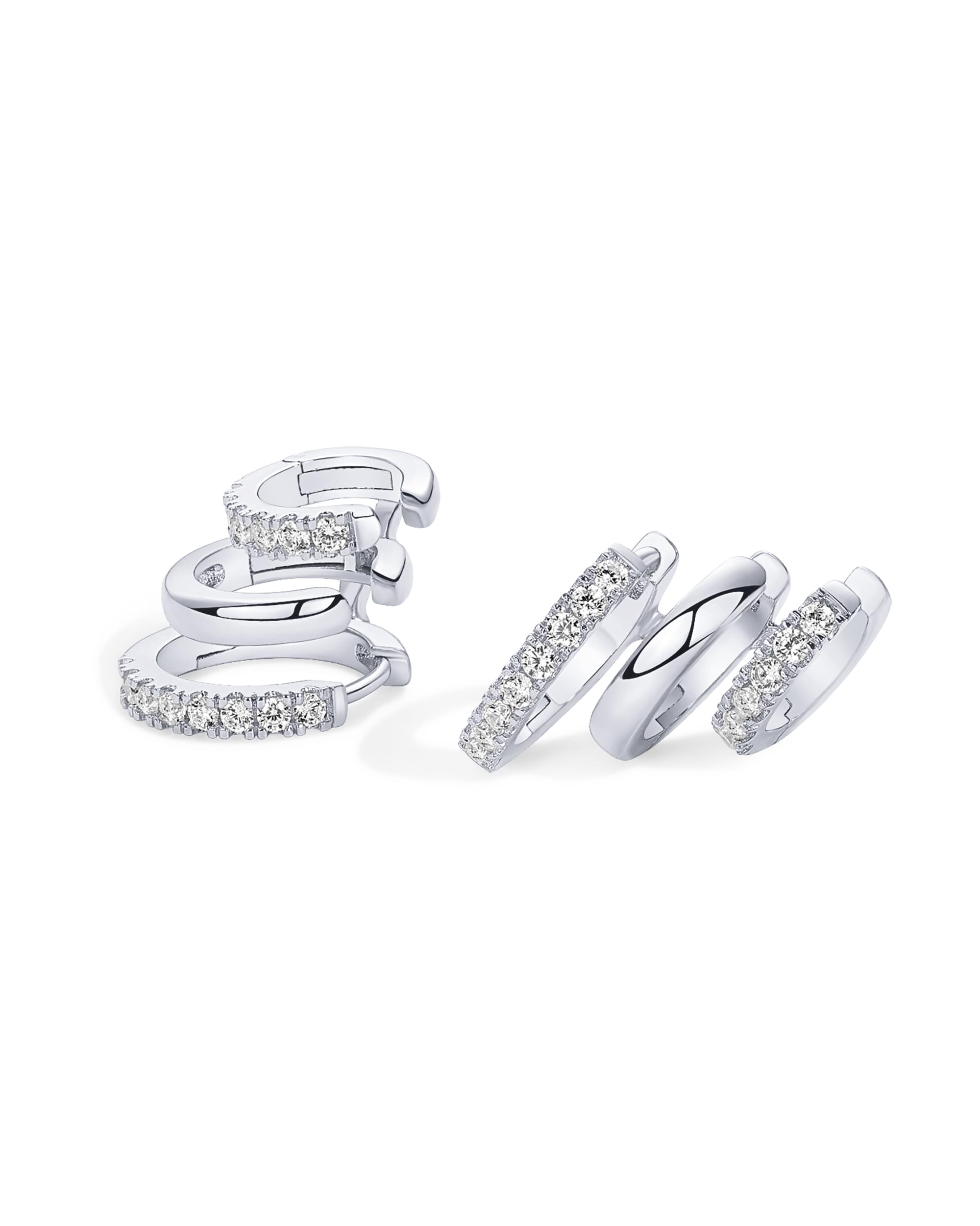 PAVOI 14K Gold Plated Sterling Silver Triple Hoop Statement Earrings for Women | No Piercing Multi Huggie Crawler Earrings | Perfect for Parties, Weddings & Everyday Wear