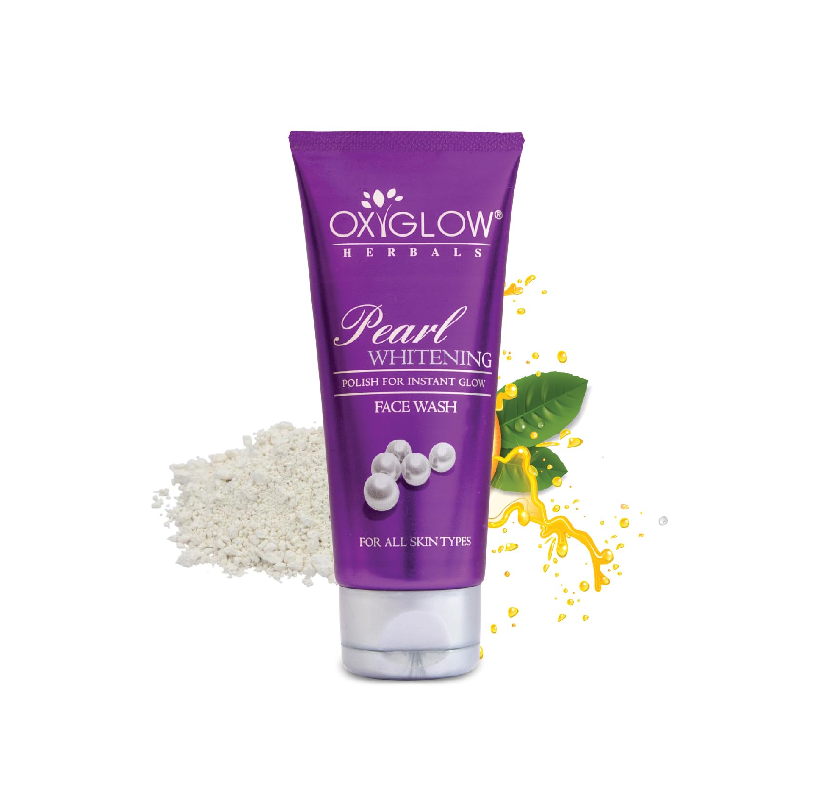 OxyGlow Herbals Pearl Whitening Face Wash 100g - Brightening & Anti-Aging Cleanser for Glowing Skin | Evens Skin Tone, Nourishes & Restores Moisture | Suitable for All Skin Types | Perfect for Daily Skincare Routine & Special Occasion Radiance Boost