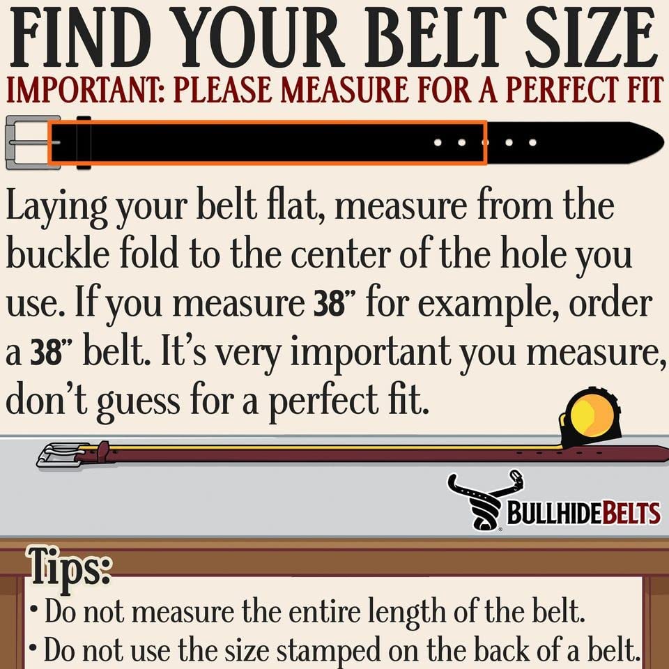 Bullhide Genuine Leather Belt for Men - 1.50