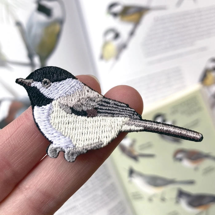 Bird Collective Black Capped Chickadee Iron-On Patch - Embroidered Wildlife Applique for Jackets, Hats & Backpacks - Perfect for Nature Lovers & Outdoor Enthusiasts