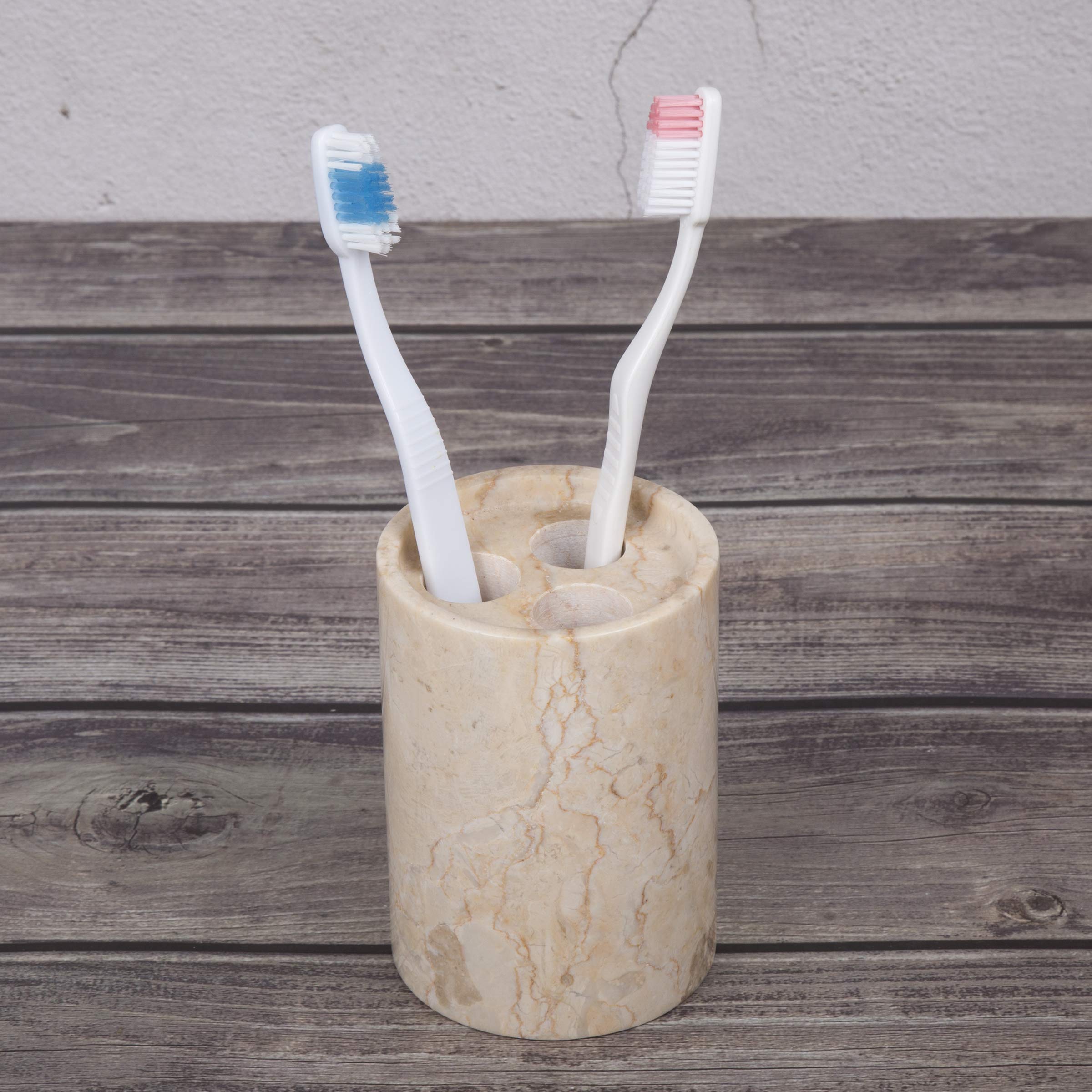 Creative Marble Toothbrush Holder for Bathroom - Elegant Champagne Inverary Design, Perfect for Modern Home & Spa Decor