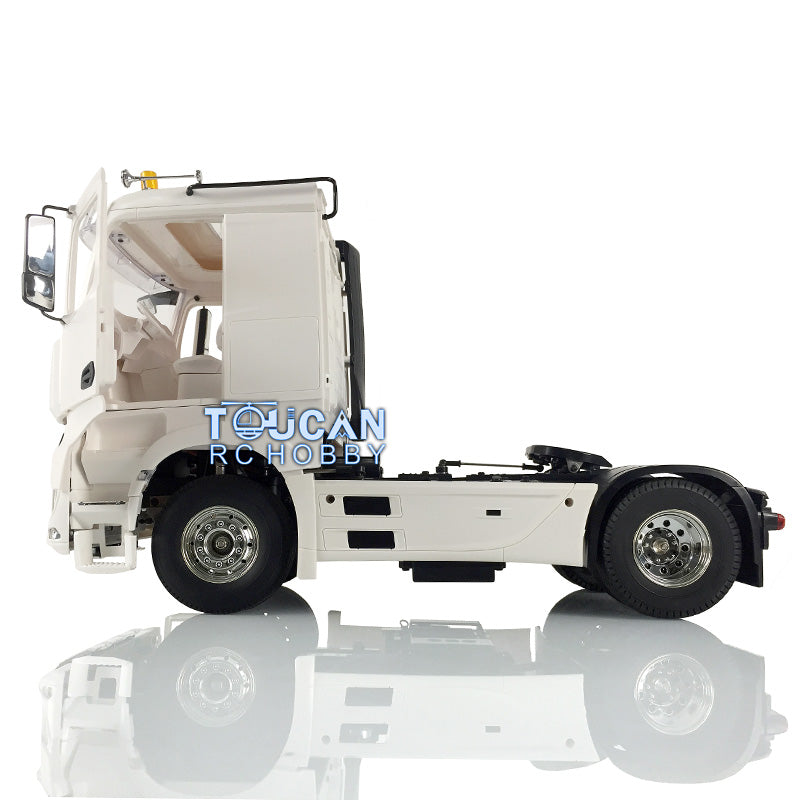 1/14 Scale 4x2 RC Tractor Truck with Open Door Trailer - Unpainted DIY Radio Control Toy for Adults & Kids - Perfect for Hobbyists, Collectors, and RC Car Enthusiasts - Great for Off-Road Play, Racing, and Model Display