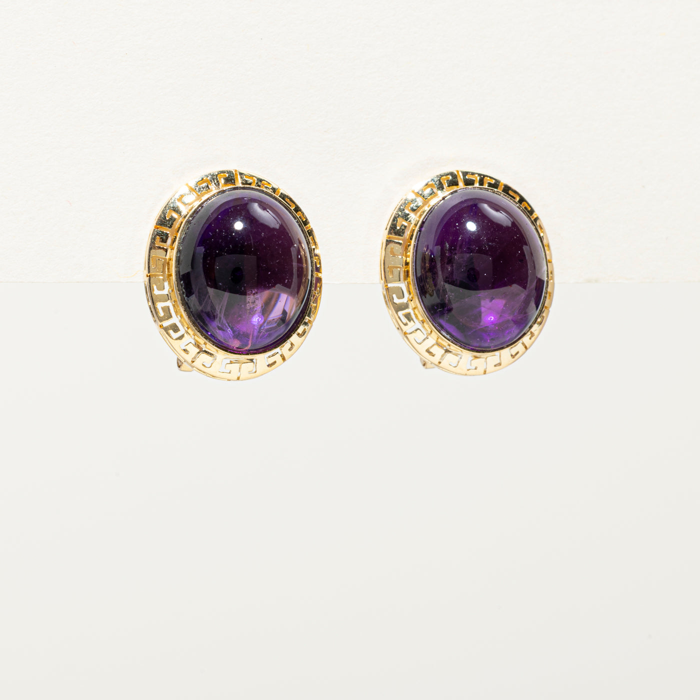 14K Gold Amethyst Stud Earrings - 18.00ctw Natural Gemstone Jewelry for Women | Elegant Gift for Birthday, Anniversary & Special Occasions