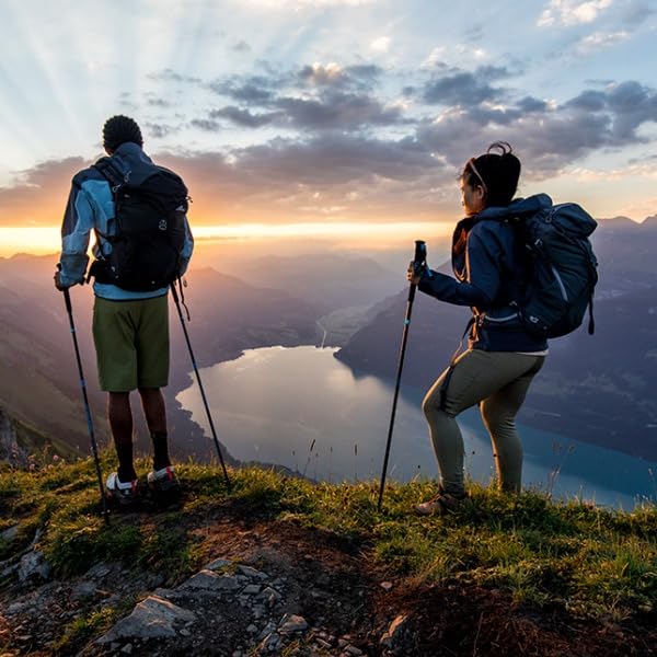 Lightweight Adjustable Trekking Poles for Hiking & Backpacking - Pair of 2 with Anti-Shock Tips - Perfect for Camping, Mountain Climbing & Outdoor Adventures