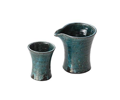 Premium Turkish Blue Liquor Bottle 150cc with 60cc Cup - Authentic Kakilin Sake Set in Elegant Gift Box L1701 - Perfect for Home Bars, Gifts & Japanese-Themed Parties