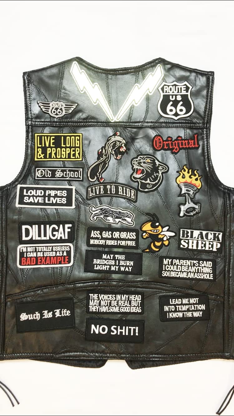 Funny Embroidered Iron-On Patch for Biker Vest - Custom Slogan & Sayings - Perfect for Motorcycle Jackets, Denim Vests & DIY Clothing