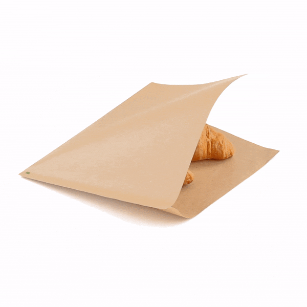 Premium Kraft Paper Bags - Large Double Open, Greaseproof, 10