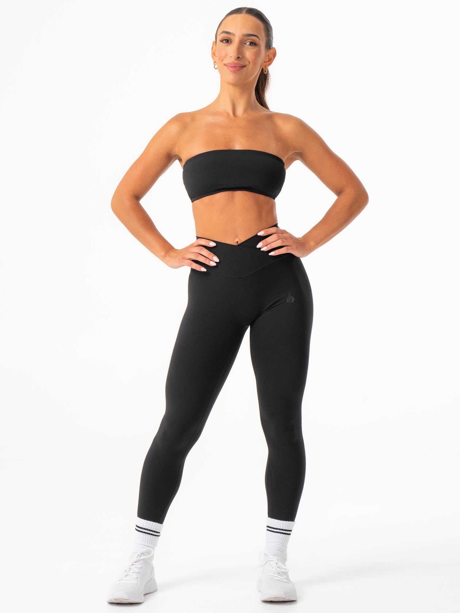 NKD Bandeau Top - Black | Women's Stretchy Seamless Bralette for Yoga, Lounge & Layering
