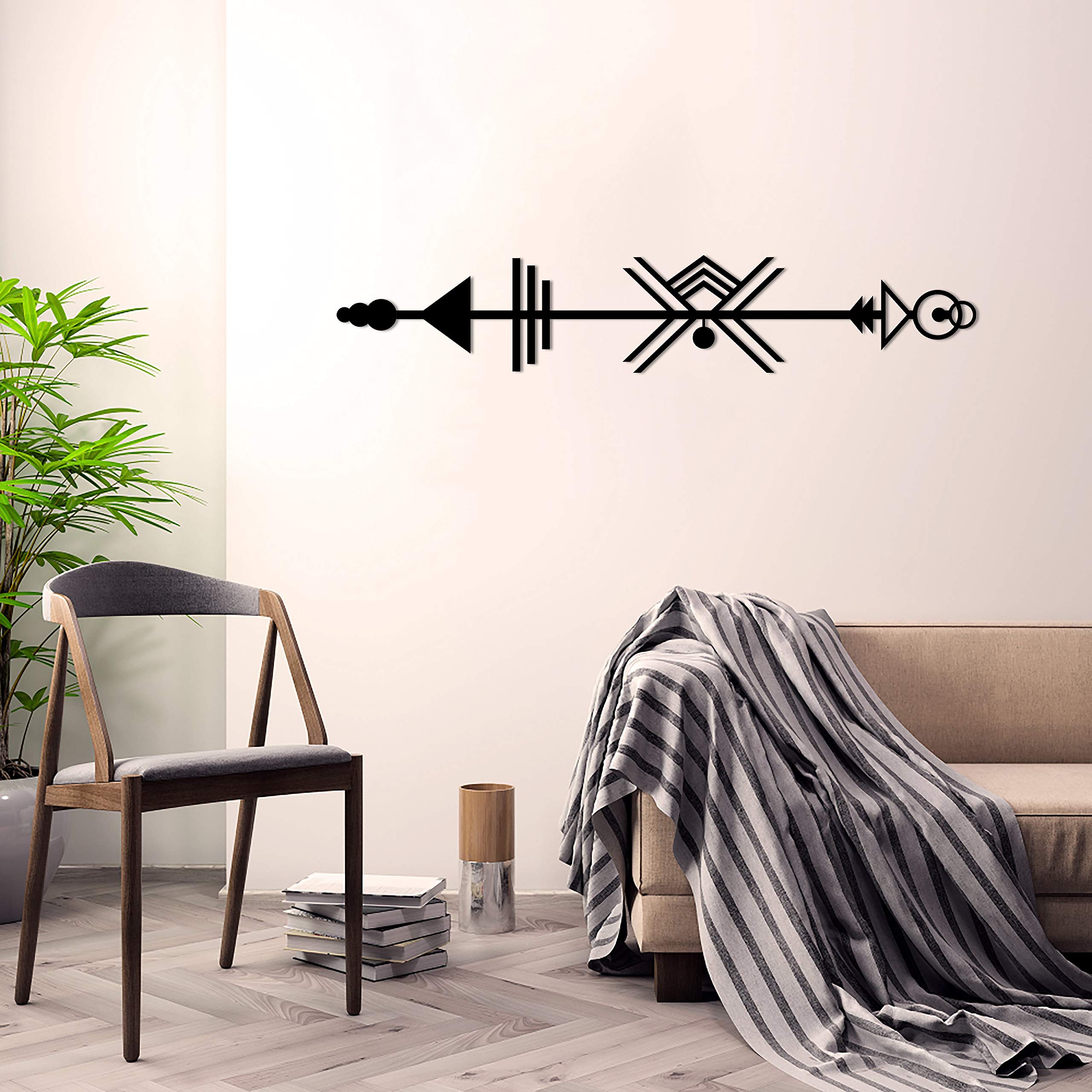 Handcrafted Amerindian Metal Wall Art - 42.5 x 7.87 Inch Decorative Sculpture for Home, Office, Bedroom & Living Room - Tribal Design Home Décor for Boho, Rustic & Southwestern Style Interiors