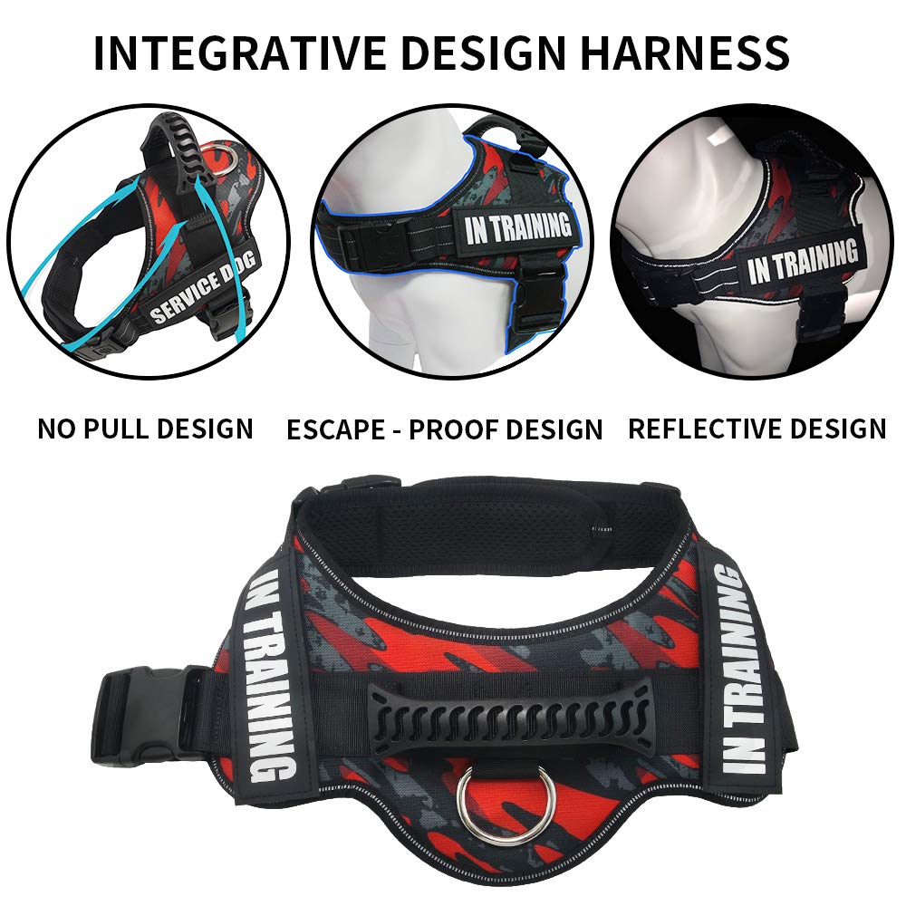 Dihapet No Pull Service Dog Vest Harness - Reflective Adjustable Soft Pet Harness for Small Medium Large Dogs - Perfect for Training, Walking & Outdoor Adventures