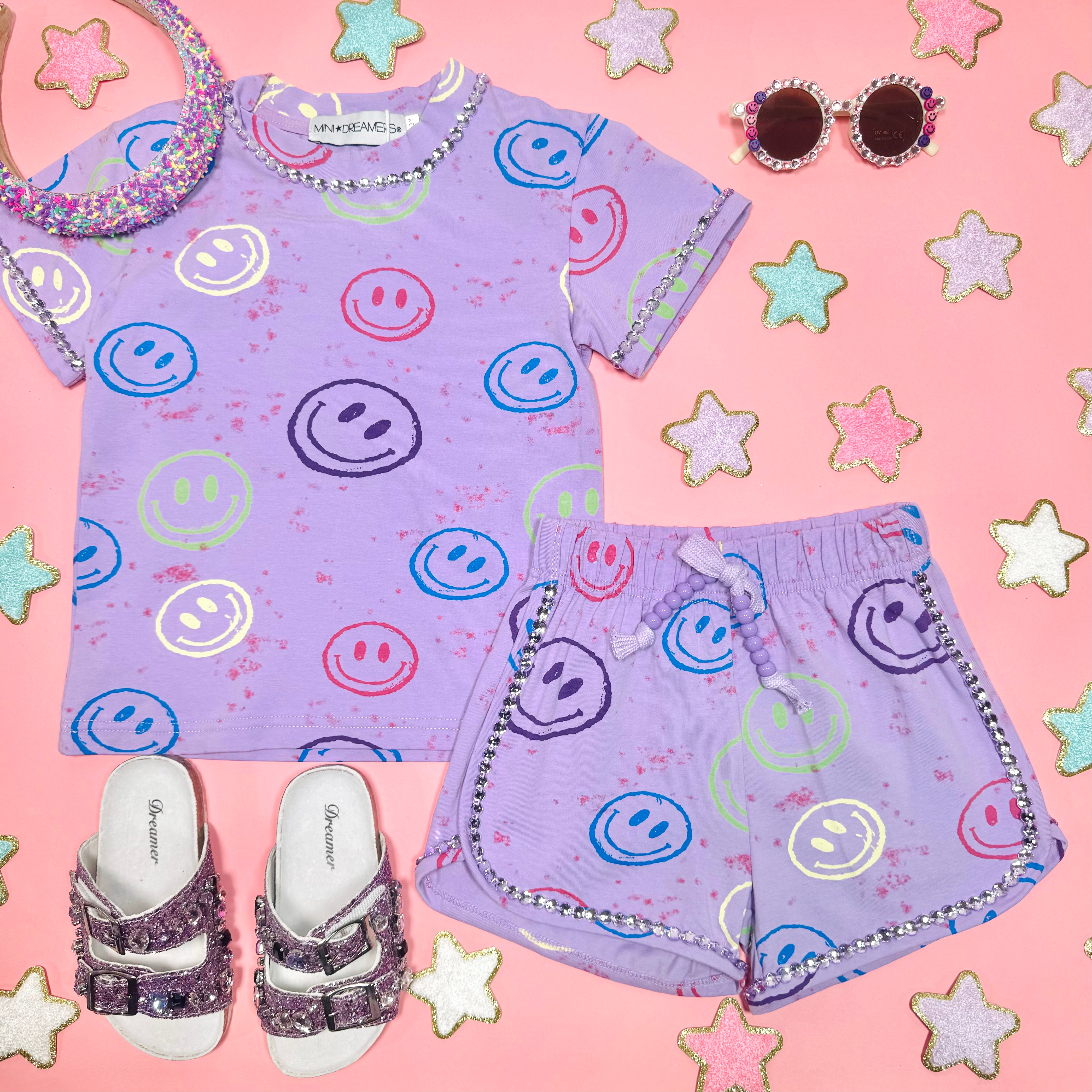 Stylish Maddie Smiley Top and Shorts Set for Women - Trendy Summer Outfit for Casual Wear, Beach, and Vacation