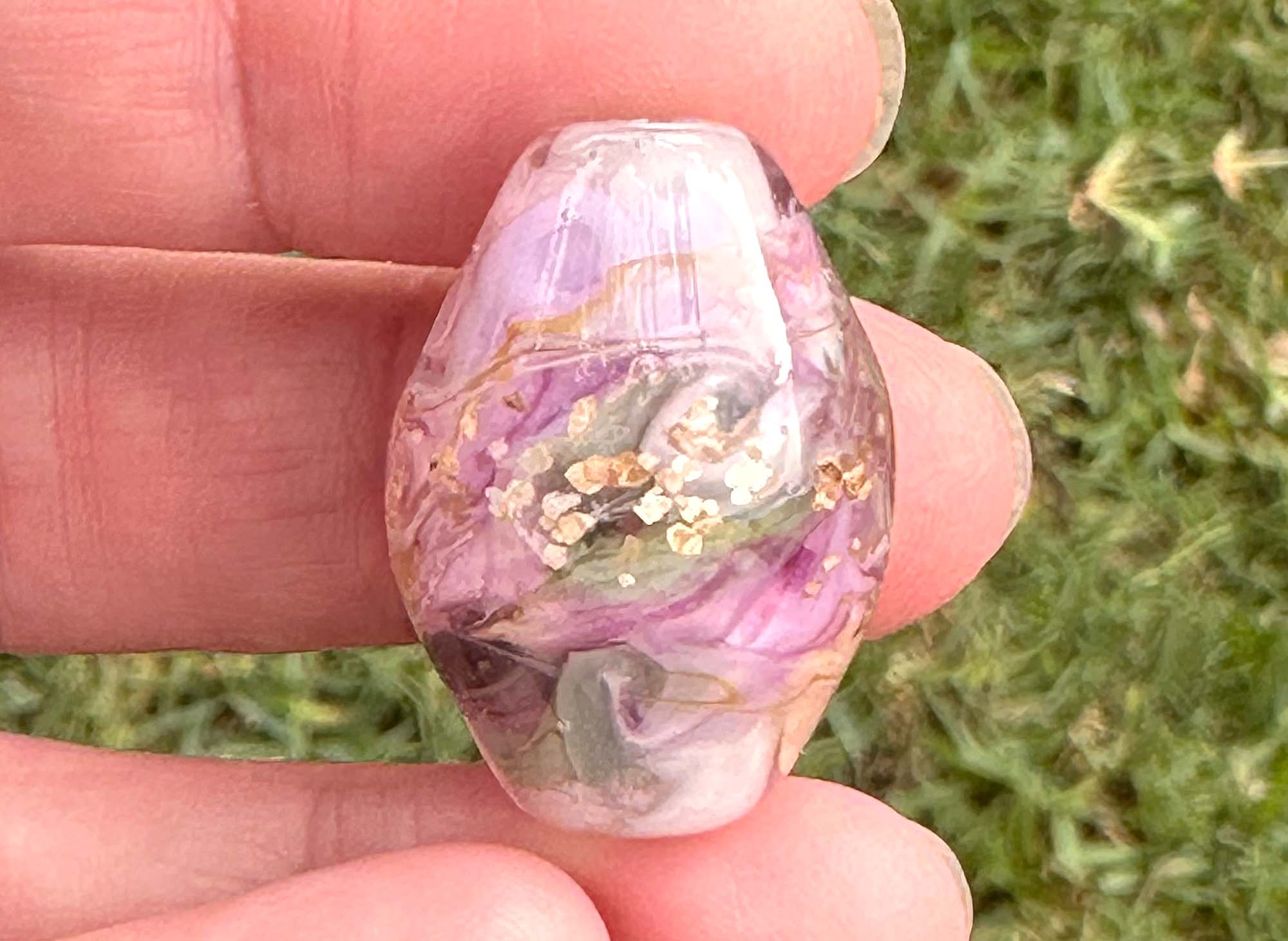 Handmade Petal Pink Lampwork Glass Focal Bead for Jewelry Making - Perfect for Necklaces, Bracelets & DIY Craft Projects
