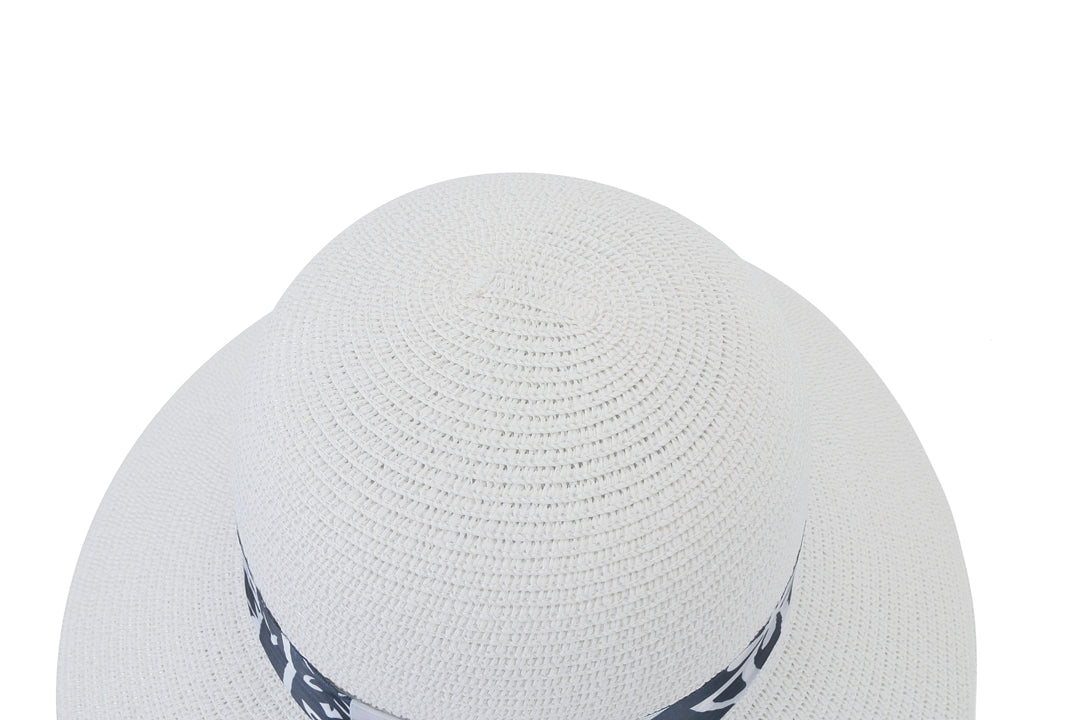 Orchid White Tapa Navy Hat for Women - Stylish Summer Sun Hat for Beach, Outdoor, and Travel Accessories