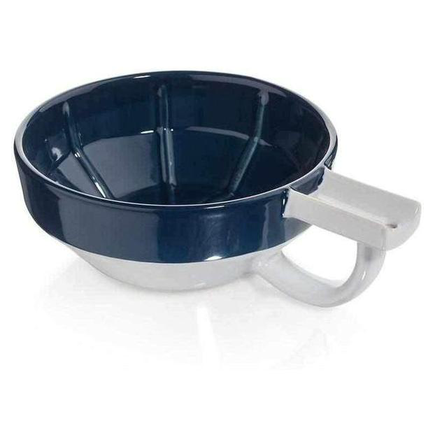Premium Shaving Lather Bowl - Blue & White Ceramic Shave Scuttle for Men's Wet Shaving | Perfect for Traditional Barber Shaving, Gift for Groom & Beard Care Enthusiasts