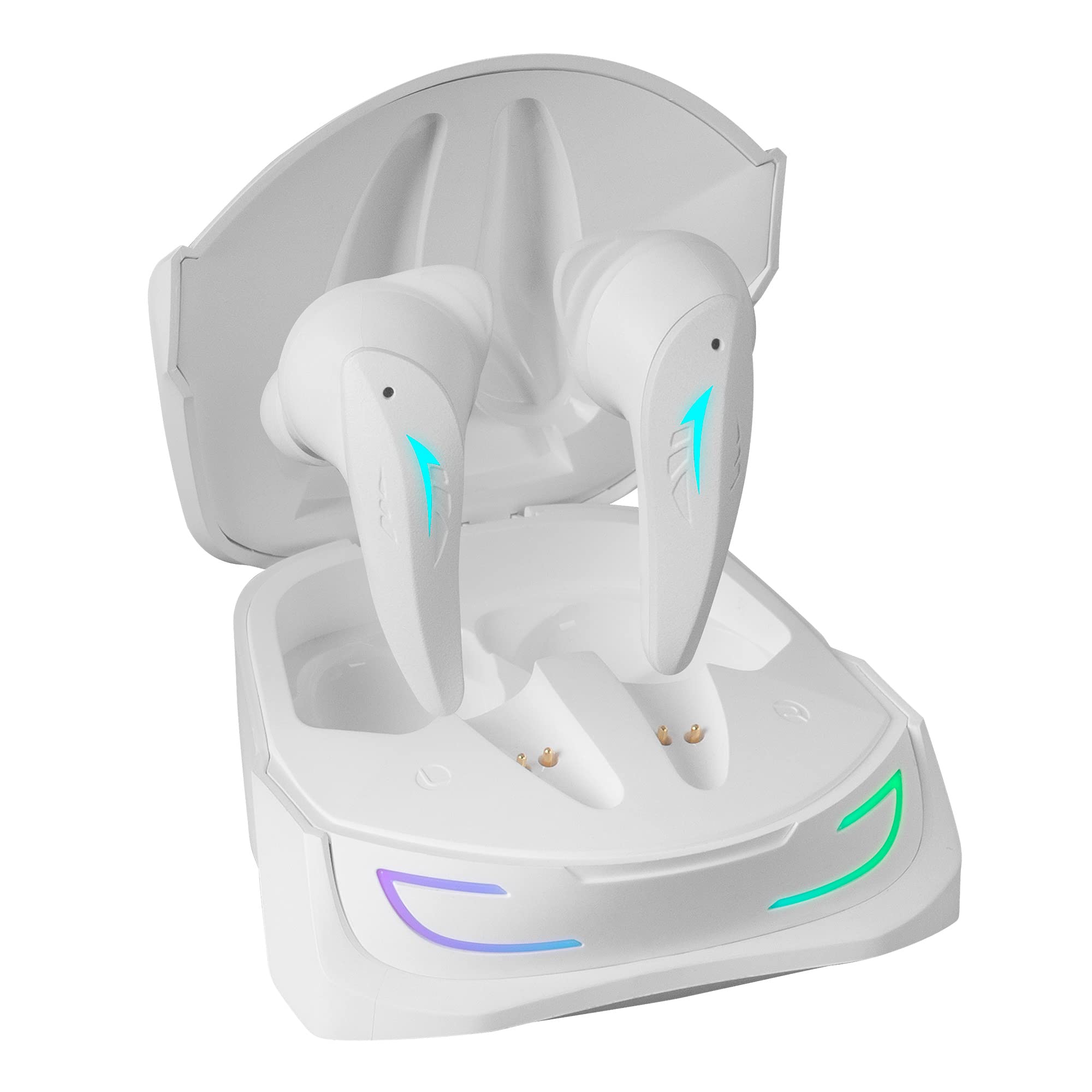 Mars Gaming MHI-ULTRA Wireless Gaming Headset - White TWS Bluetooth 5.3 Headphones with RGB Flow Lights, Triple Noise Cancellation, 24H Battery Life - Perfect for PC Gaming, Mobile Gaming & Work from Home (MHIULTRAW, One Size)