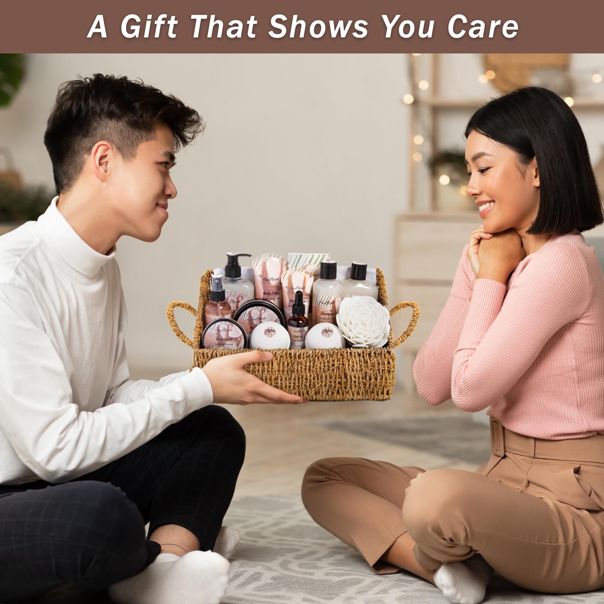 Luxury Bath & Spa Gift Set with Coconut Vanilla Scent - Includes Bubble Bath, Body Wash, Lotion, Bath Salts, Scrub, Bath Bombs, Soap & Towel - Perfect for Relaxation, Self Care & Romantic Gifts