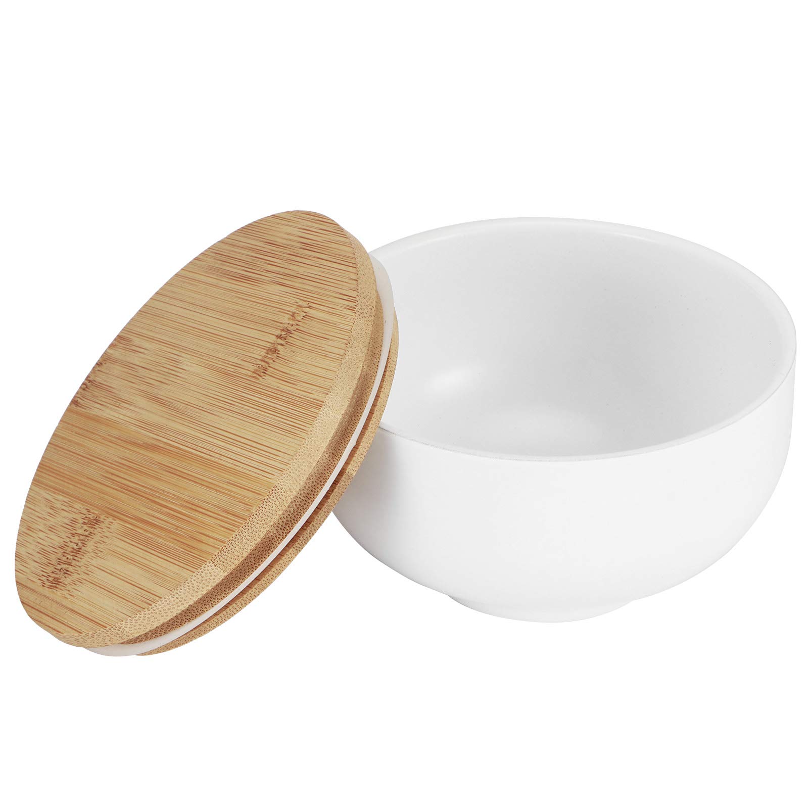 Premium Stainless Steel Double Wall Salad Bowl with Lid - 5.1x2.8 Inches, Food Grade, Airtight & Leakproof for Fruits, Vegetables, Snacks - Elegant White Kitchenware for Picnics, Meal Prep & Party Serving