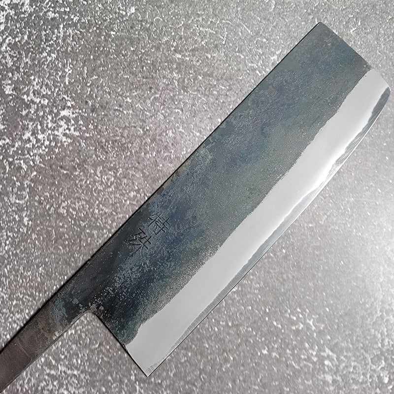 Premium Japanese Nakiri Knife 165mm - Tokushu Rosewood Series White #2 Kurouchi - High Carbon Steel Blade for Professional Chefs & Home Cooking - Perfect for Vegetable Chopping, Slicing & Meal Prep