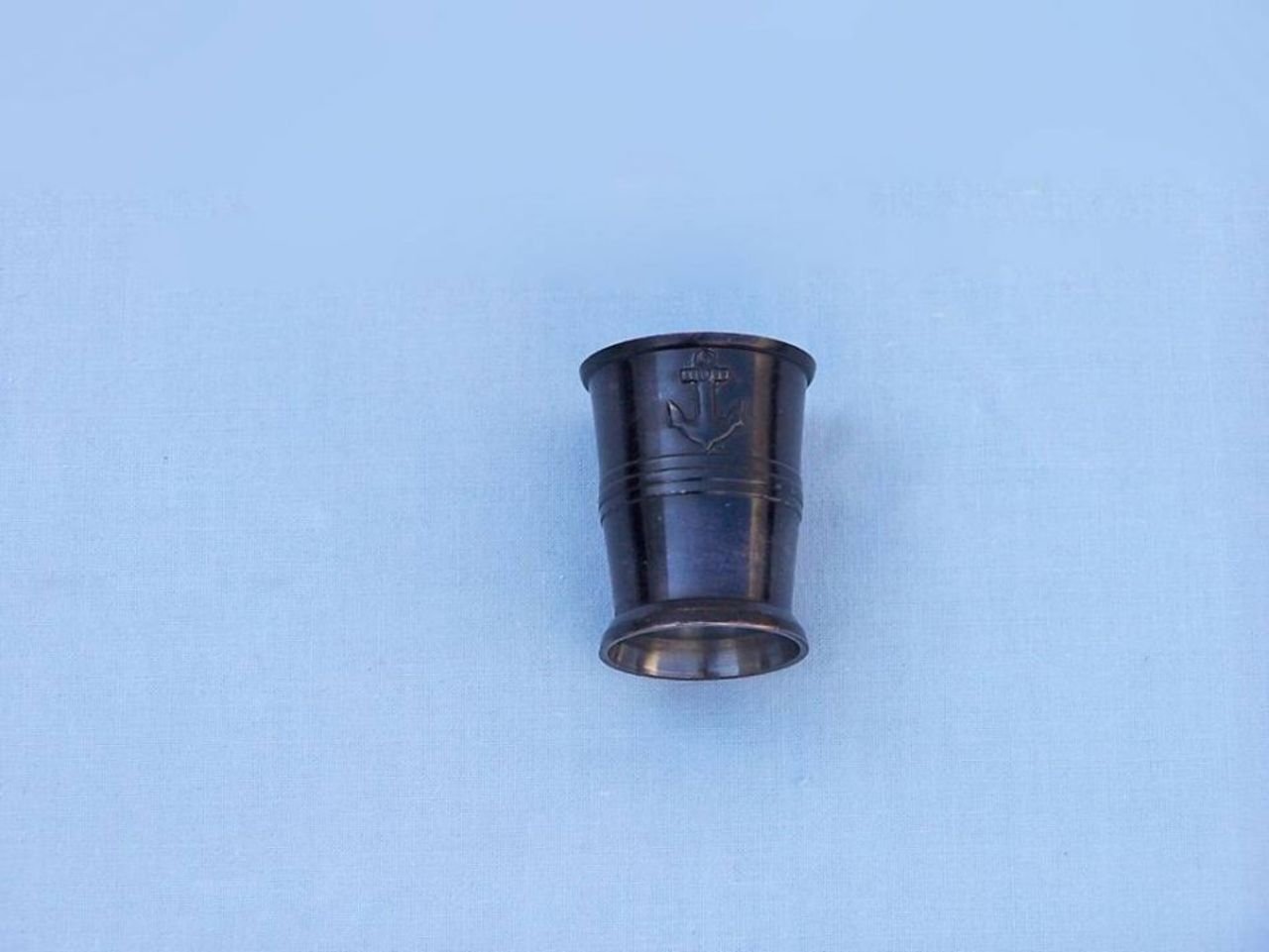 Hampton Nautical Oil Rubbed Bronze Anchor Shot Glasses Set of 6 - Rosewood Accent Barware for Nautical Theme Parties, Beach Weddings & Home Decor