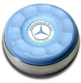 Zieglerworld Large Shuffleboard Table Pucks Set - 4 Premium Weighted Pucks in Light Blue with Instruction Booklet - Perfect for Home Game Rooms, Bars, and Family Game Nights