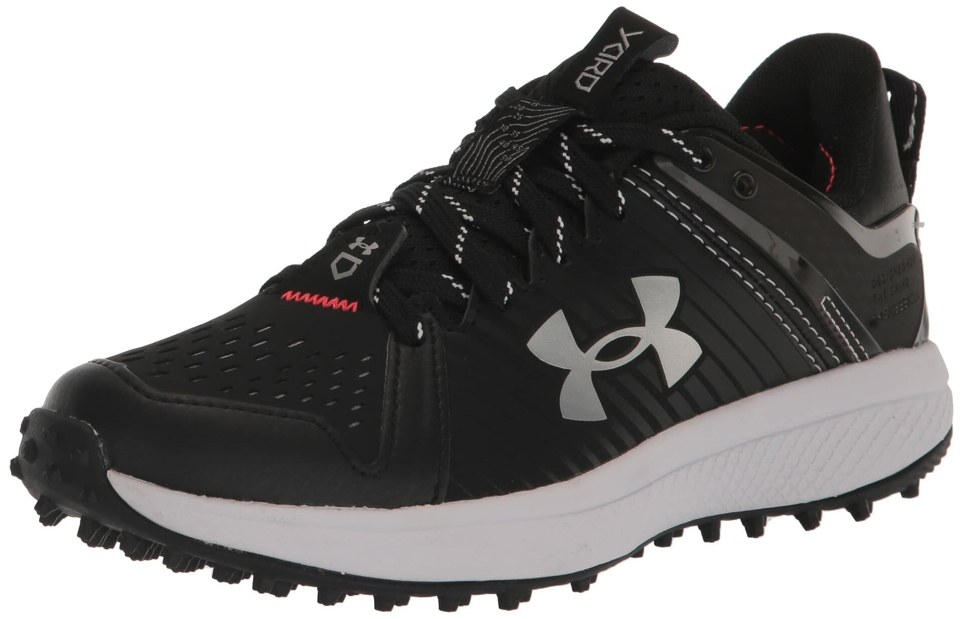 Under Armour Boys' Yard Turf Jr. Football Cleats (001) Black/Black/White - Size US 6Y - Lightweight & Durable for Youth Football, Soccer & Outdoor Sports