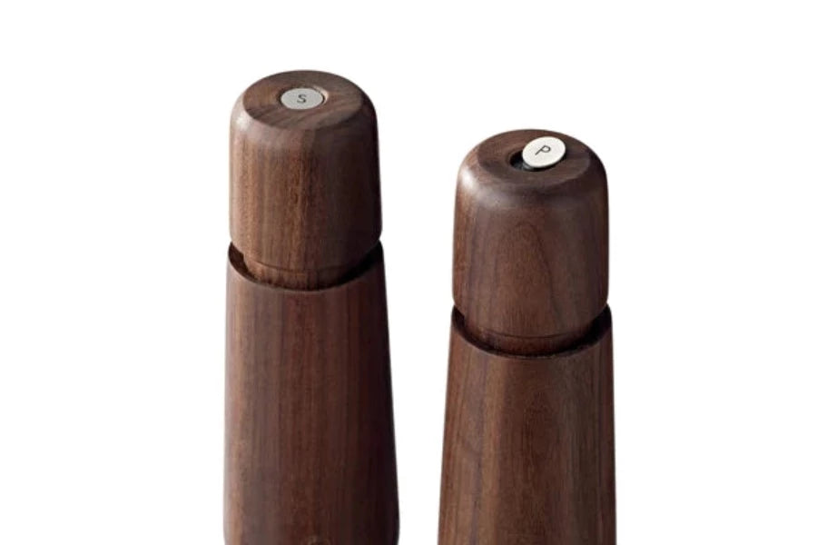 Premium Crush Grind Danish Stockholm Salt and Pepper Mill Set - Adjustable Ceramic Grinder for Gourmet Cooking, Kitchen & Dining Table Use