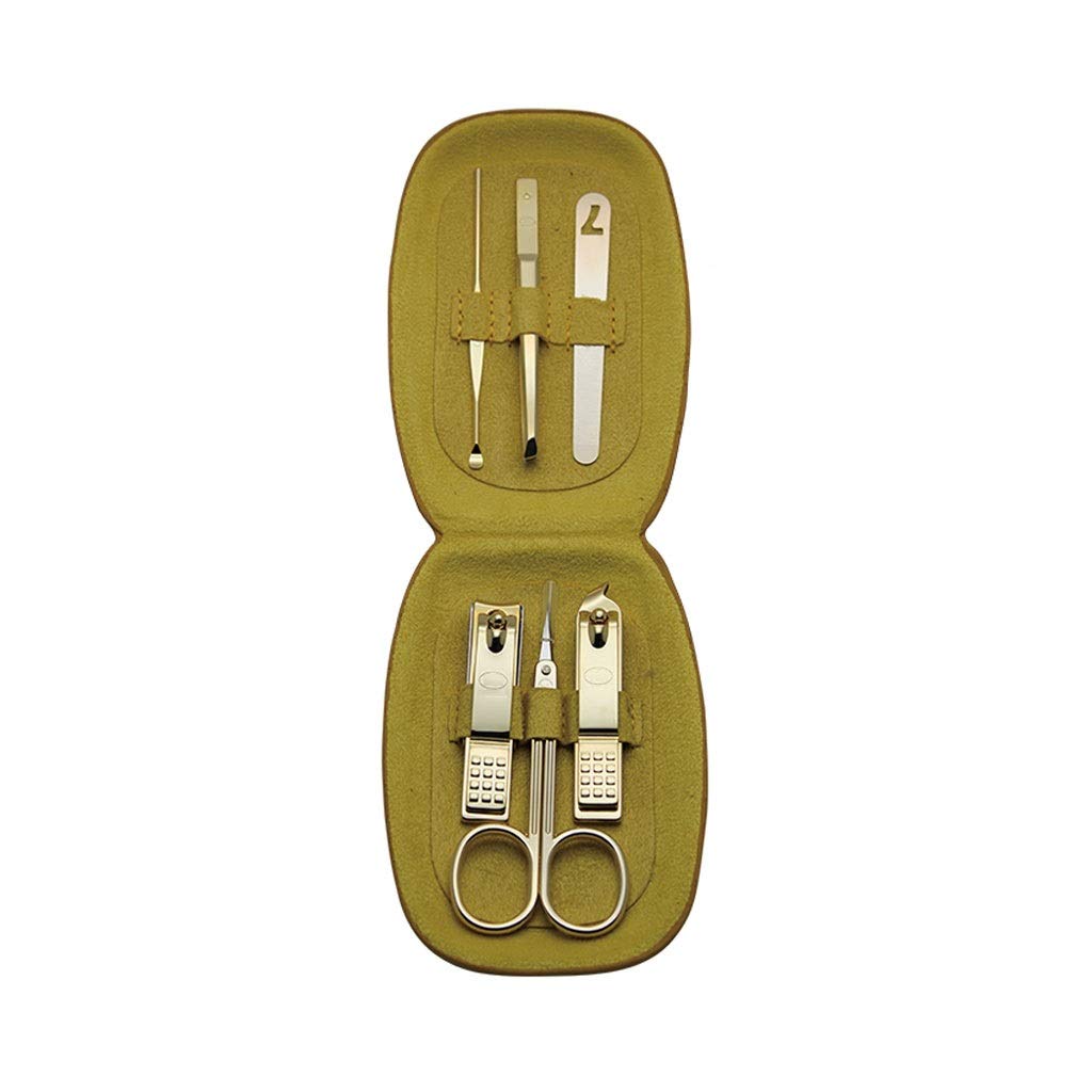 Premium 6-Piece Nail Clipper Set - Golden Stainless Steel Toenail & Fingernail Clippers with Portable Case | Professional Manicure Pedicure Tools for Home, Travel & Salon Use (Pink Gift Box)