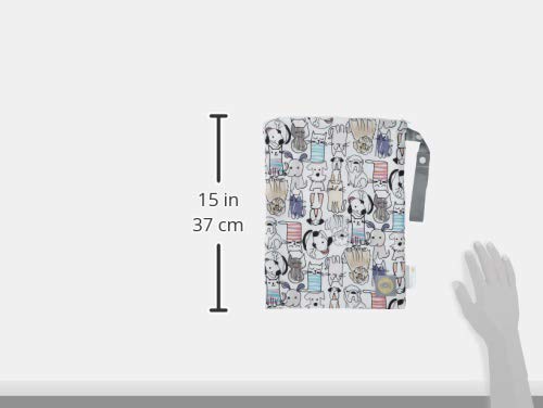 Itzy Ritzy Waterproof Wet Bag with Handle - Reusable & Washable Travel Wet Bag for Swimsuits, Diapers, Gym Clothes, Toiletries - 11”x14” Leakproof Pouch with Water Resistant Lining (Cats & Dogs Print) - Perfect for Pool, Beach, Baby Care & Sports Activities