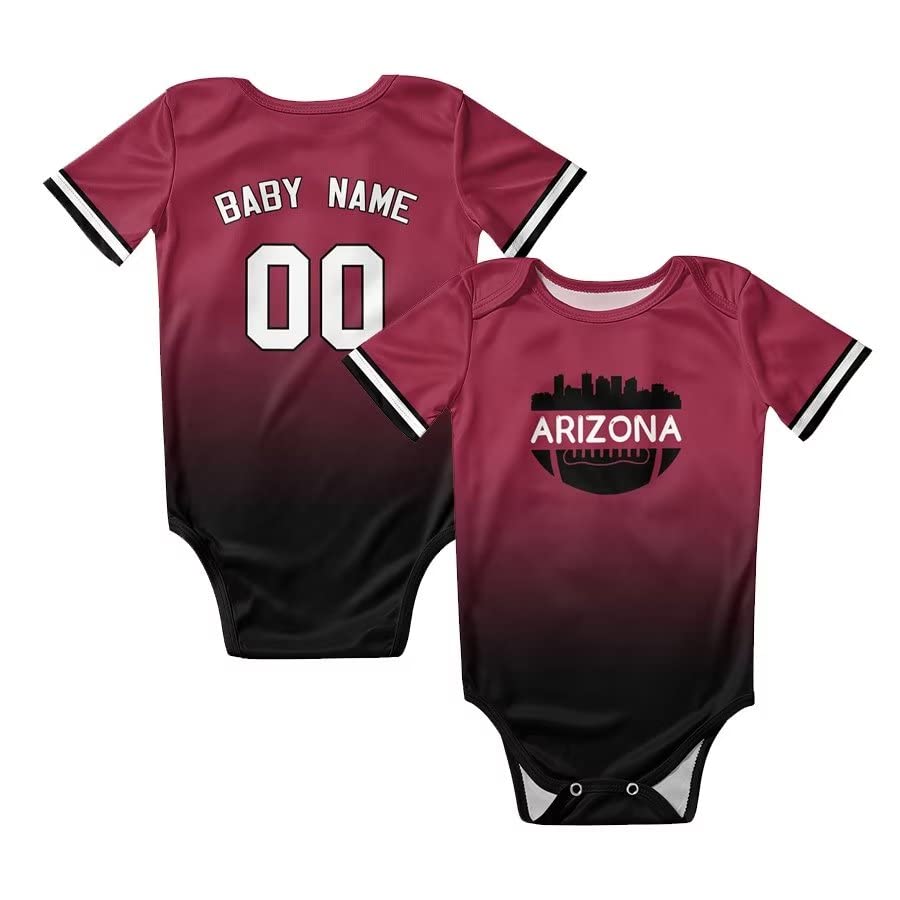 Custom Personalized Baby Football Jersey with City Skyline Design - Gradient Football Outfit for Boys & Girls - Perfect Fan Gift for Birthdays & Game Day