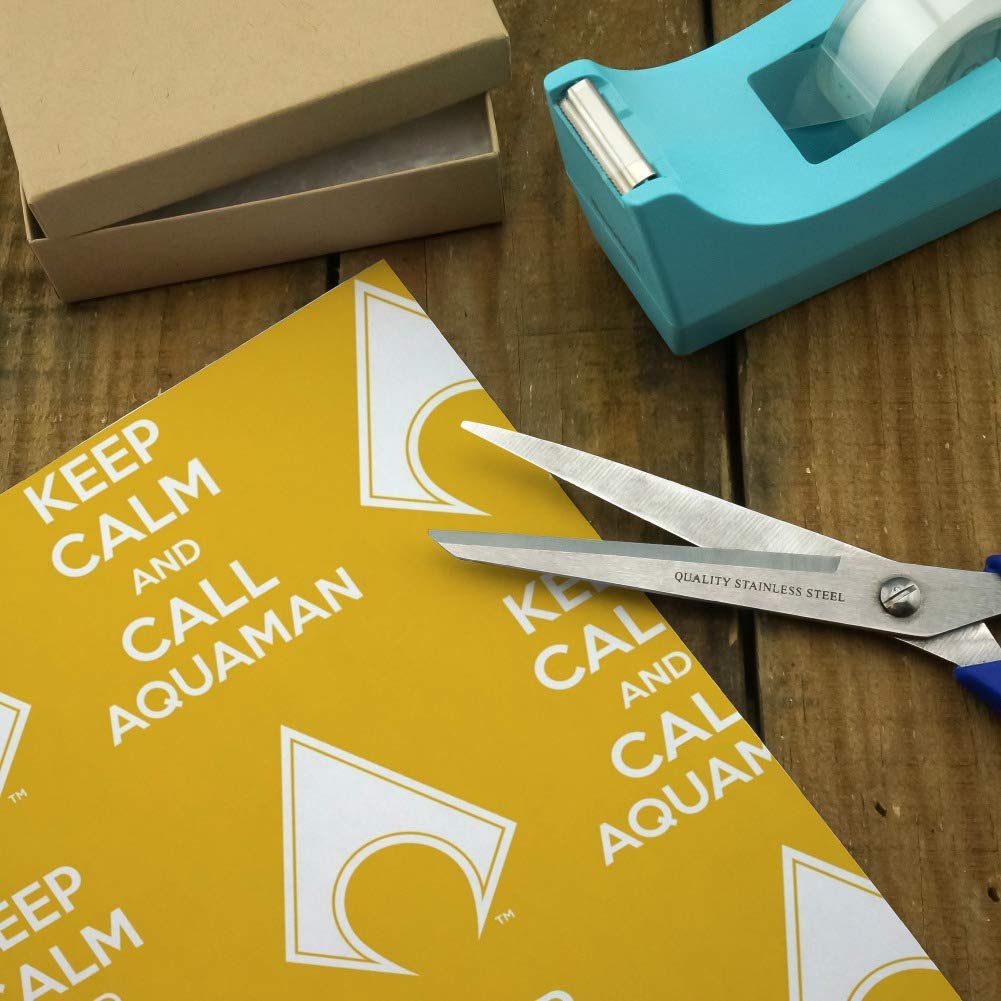 Aquaman Keep Calm and Call Superhero Gift Wrap Paper Rolls - DC Comics Themed Wrapping for Birthday, Christmas & Party Presents - Perfect for Superhero Fans & Comic Book Lovers