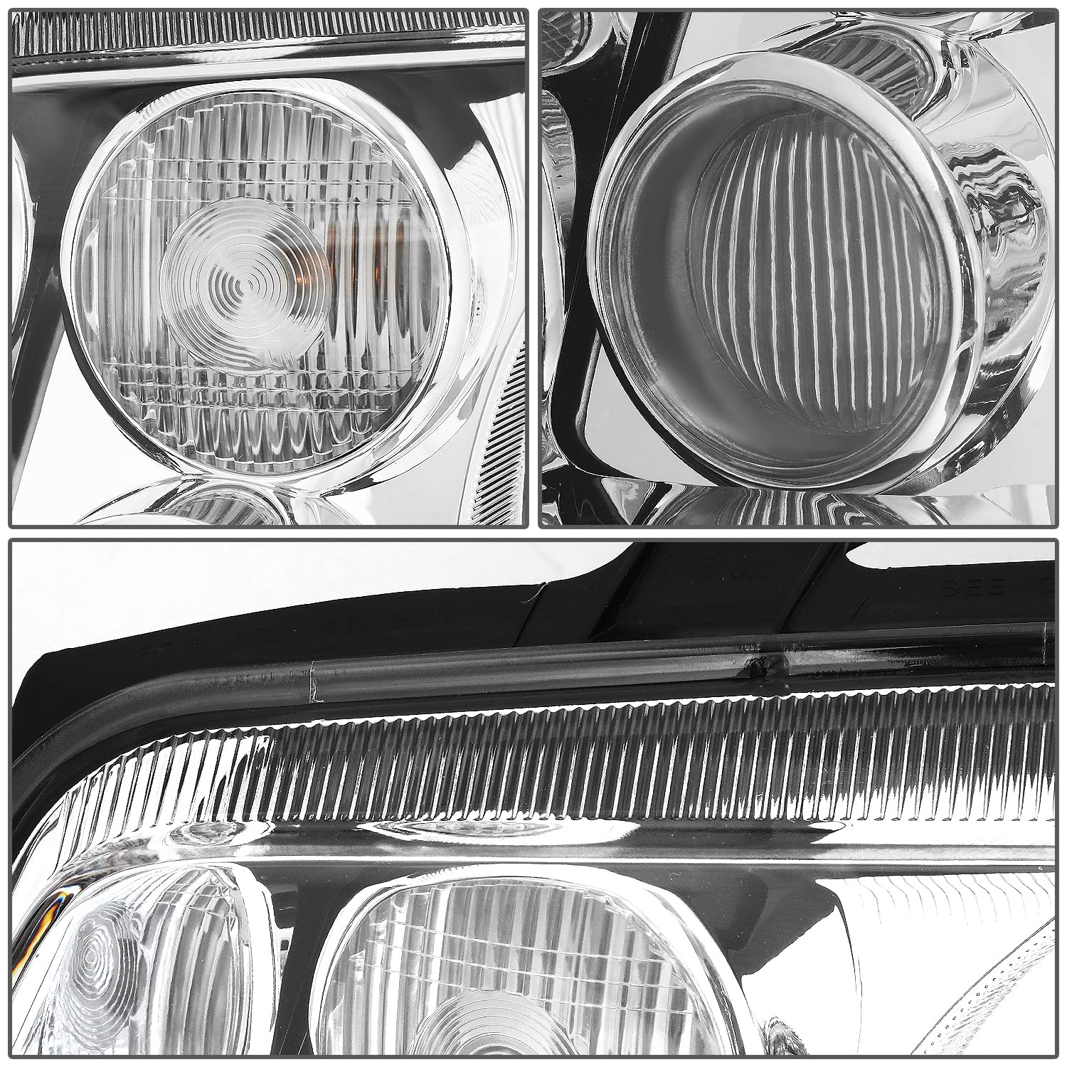 Auto Dynasty E-Code Style Halogen Headlight with Fog Lamp & Tool Kit - Compatible with VW Jetta MK4 1999-2005 (Driver & Passenger Side, Chrome Housing) - Perfect for Night Driving & Car Upgrades