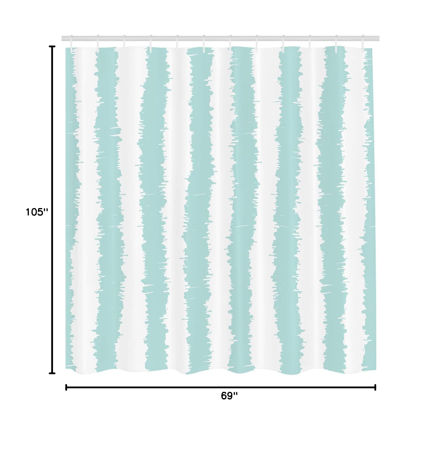 Ambesonne Aqua Shower Curtain - Extra Wide 105 Inch Vertical Striped Bohemian Design with Sketch Lines, Ikat Inspired Bathroom Decor Set with Hooks in Seafoam White | Perfect for Modern, Hipster & Grunge Style Bathrooms