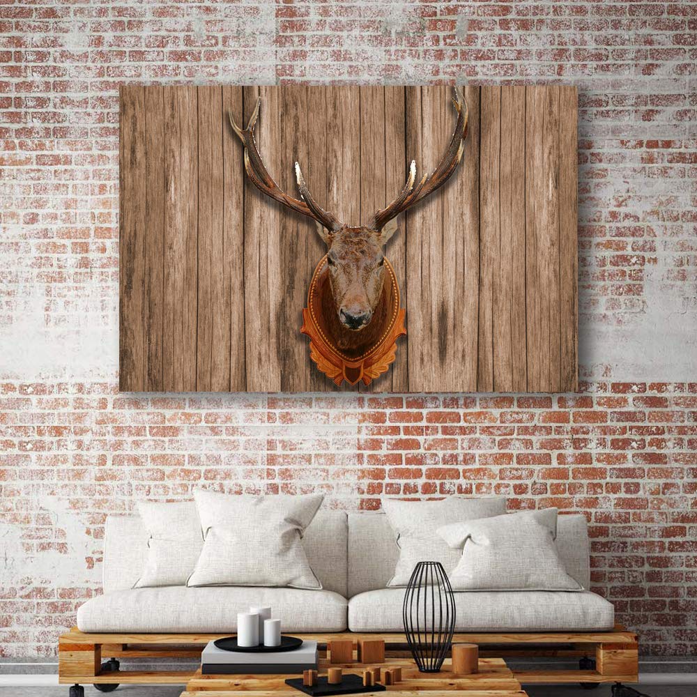 Wall26 - Premium Canvas Wall Art Deer with Animal Horn Giclee Painting - 32x48 Inches - Perfect for Bedroom, Living Room, and Home Decoration