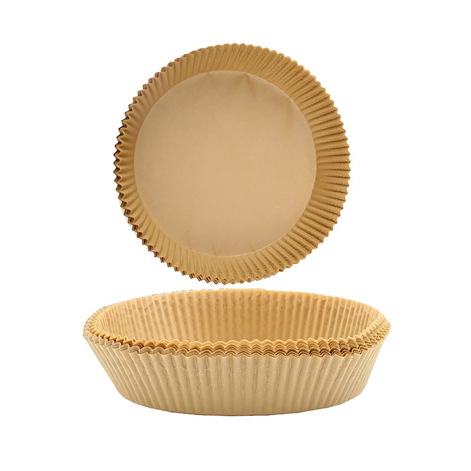 Non-Stick Air Fryer Disposable Paper Liners - 50PCS 6.3 Inch Round Parchment Wood Pulp Steamer Mats for Healthy Cooking | Perfect for Air Frying, Baking, Roasting & Steaming Vegetables
