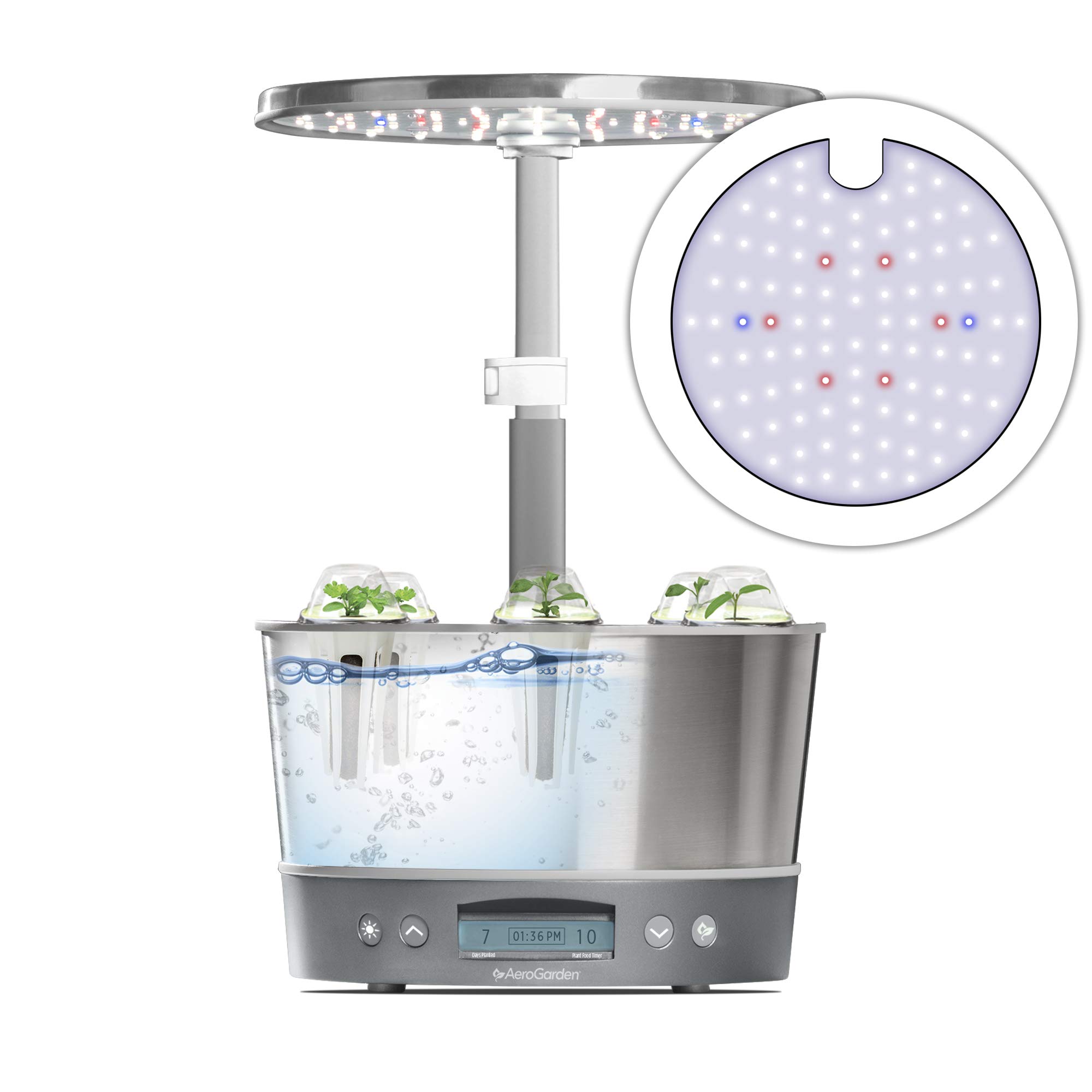 AeroGarden Harvest Elite 360 Indoor Hydroponic Garden System with Stainless Steel Design - Perfect for Growing Fresh Herbs, Vegetables & Flowers Year-Round in Your Kitchen, Office or Small Spaces