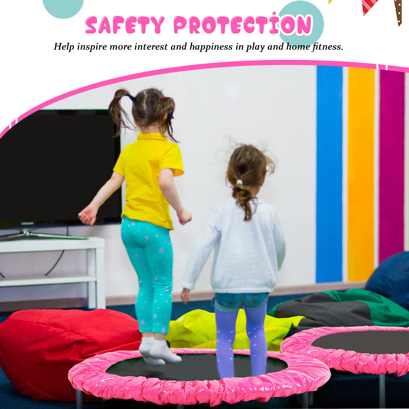 **40 Inch Waterproof Trampoline Spring Cover - Round Replacement Safety Pad for Kids, Men & Women - Durable Hot Pink Indoor/Outdoor Fitness Accessory for Home, Gym & Backyard Fun**