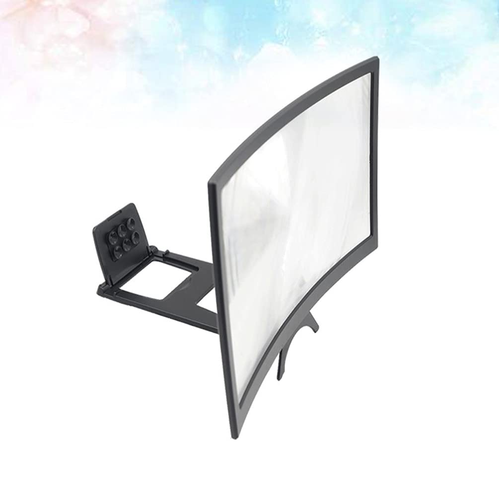 BESPORTBLE Universal Phone Stand Holder with Screen Magnifier - Adjustable Mobile Phone Mount Bracket for Curved & Flat Screens - Perfect for Watching Movies, Video Calls, and Hands-Free Viewing