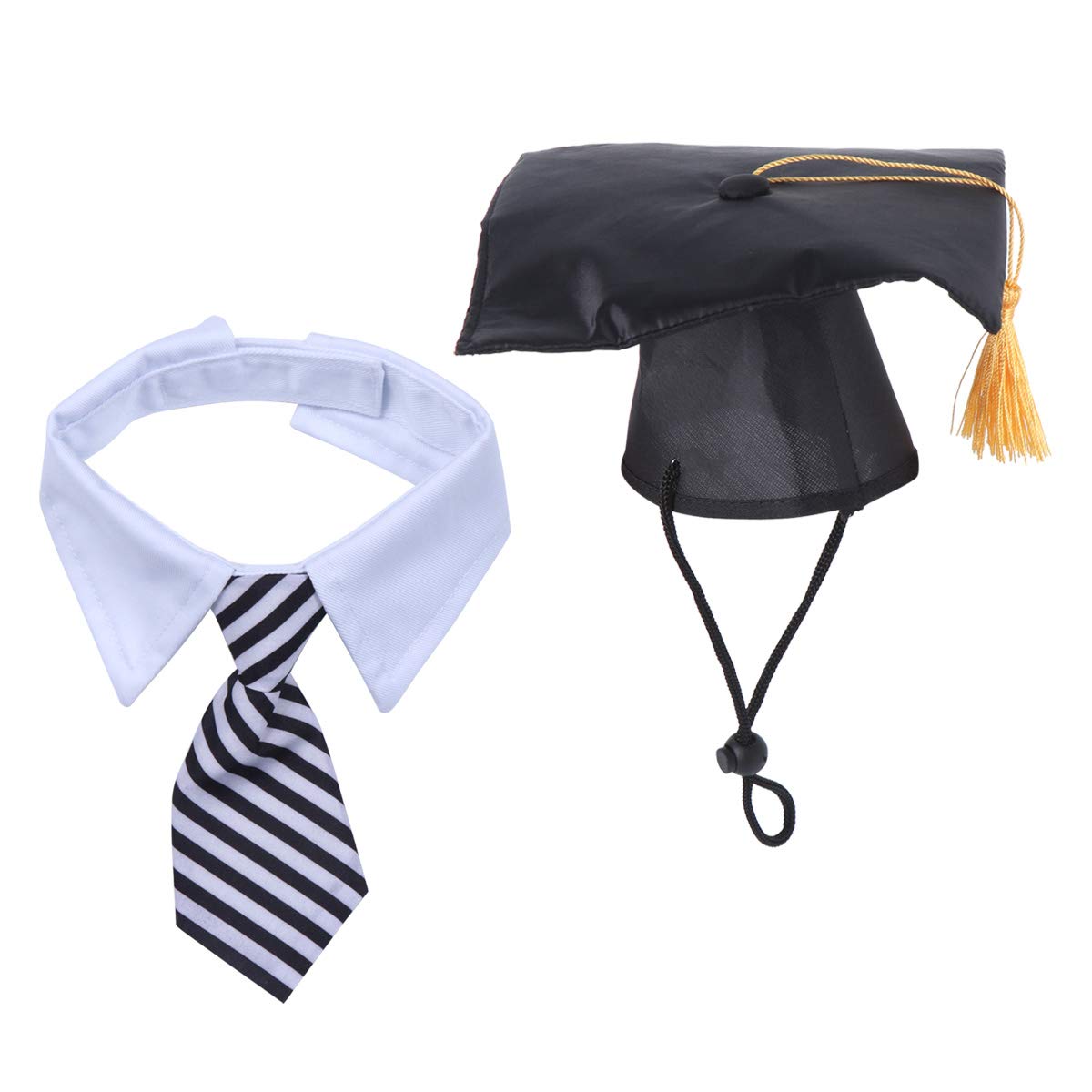 Stylish Plaid Bow Tie & Graduation Hat Set for Large Dogs - Pet Formal Wear for Dog Graduation, Parties & Photo Shoots